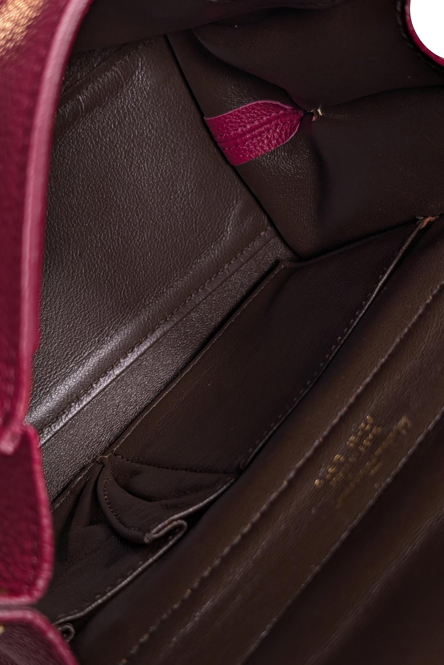 Ferragamo - Stunning Dark Pink Pebbled Leather Satchel Bag