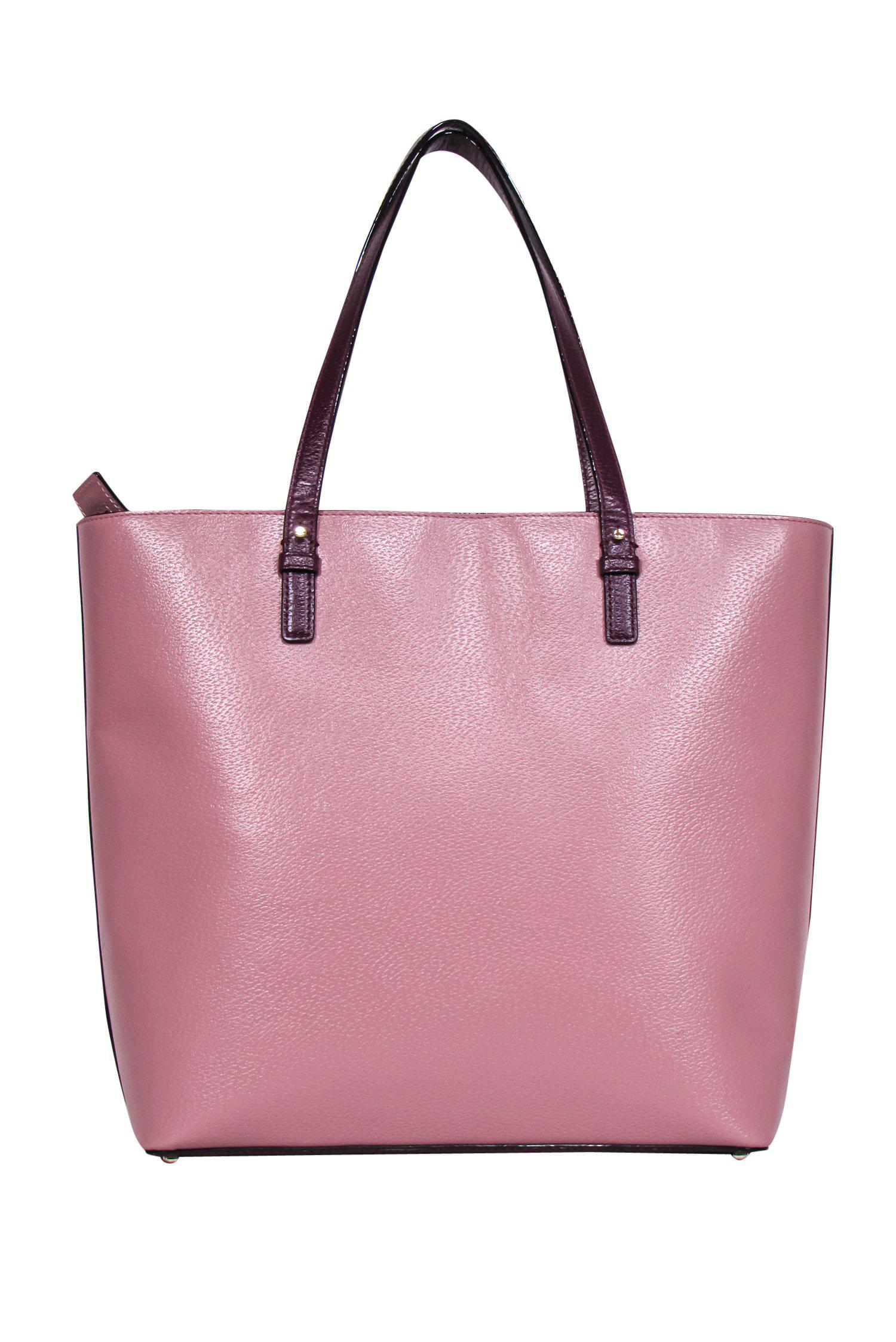Kate Spade's Stunning Mauve & Raspberry Colorblock Large Leather Tote