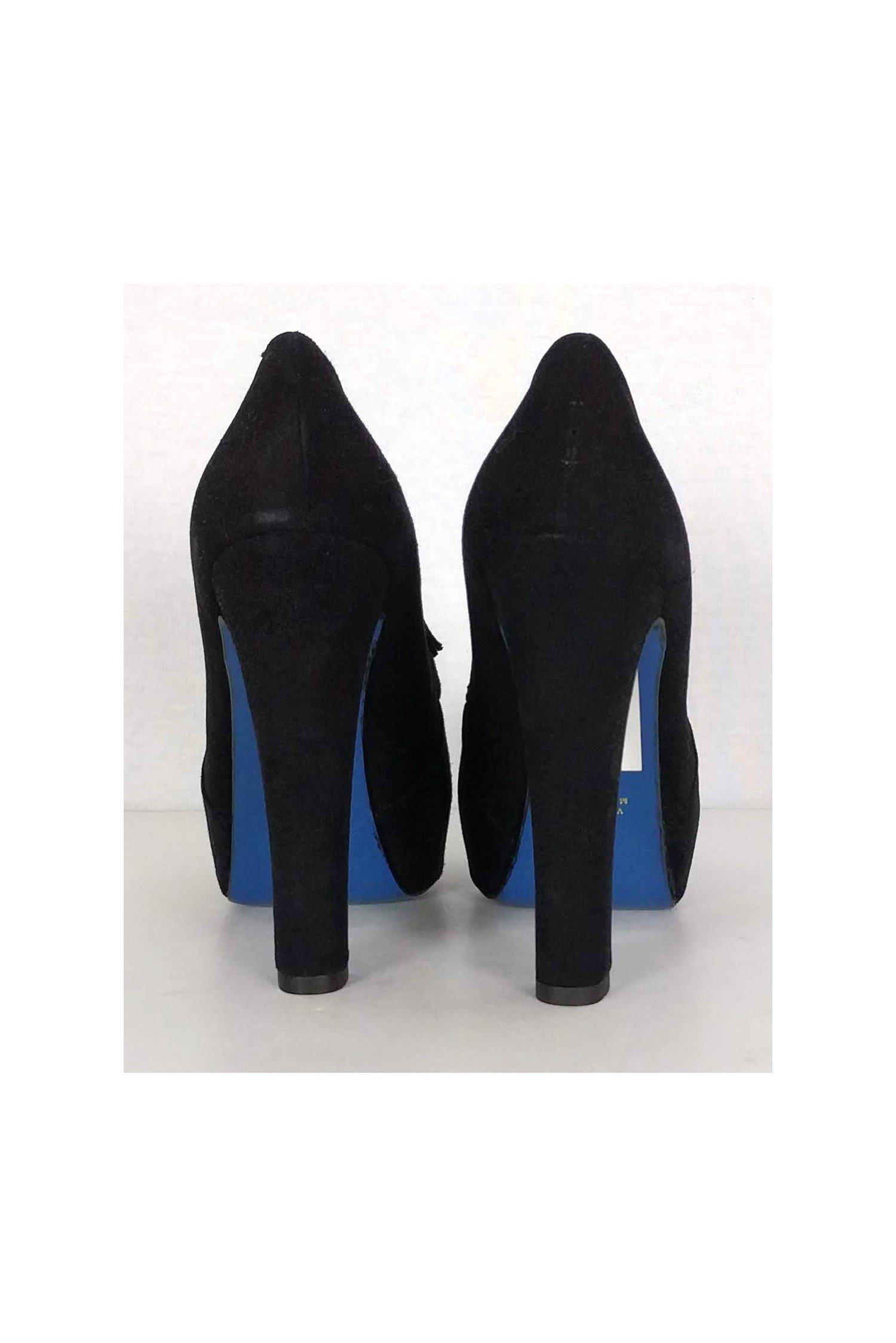 Dee Keller's Stunning Black Suede Platforms - Size 7.5