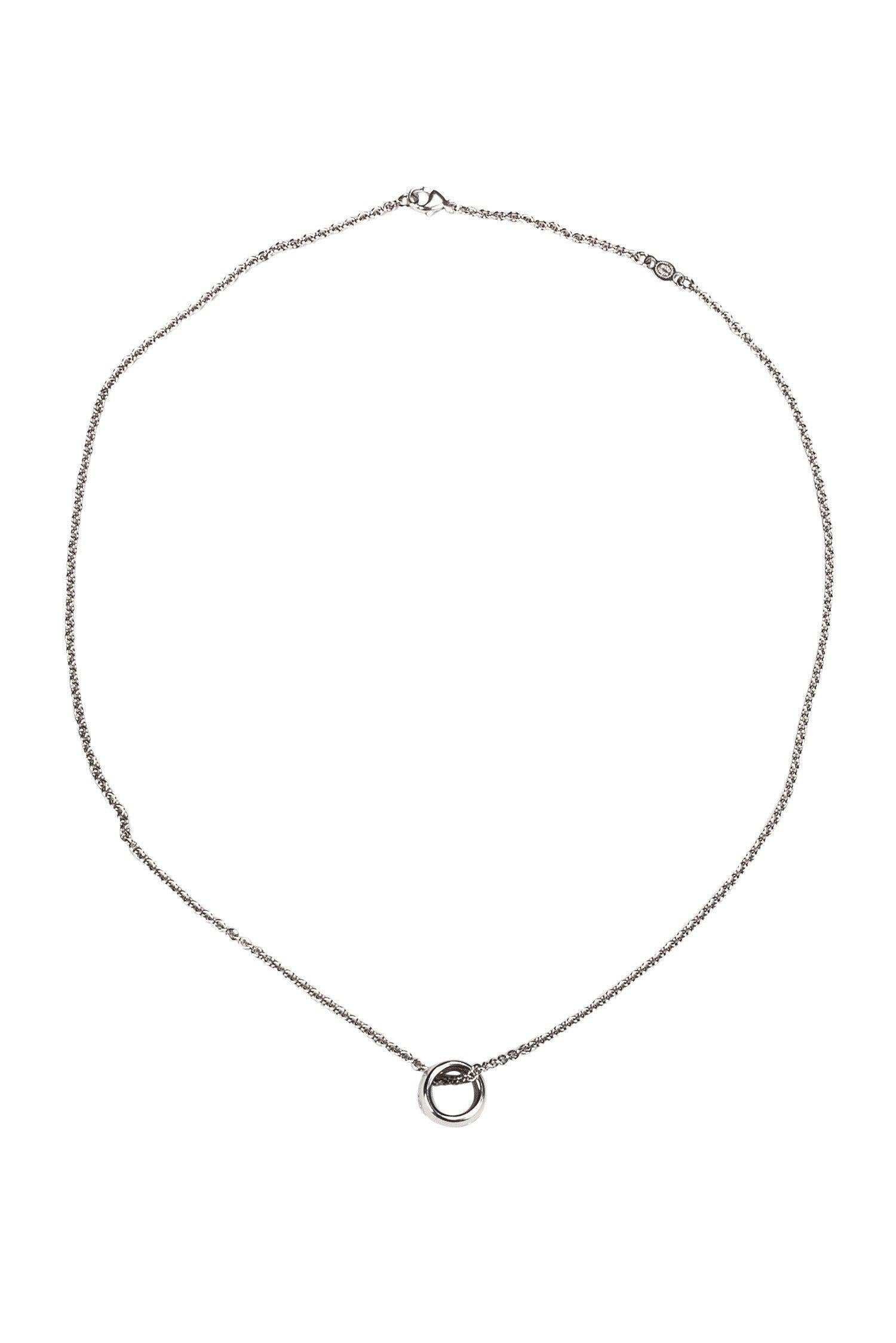 Georg Jensen - Exquisite 18K White Gold Diamond Bead Pendant Necklace