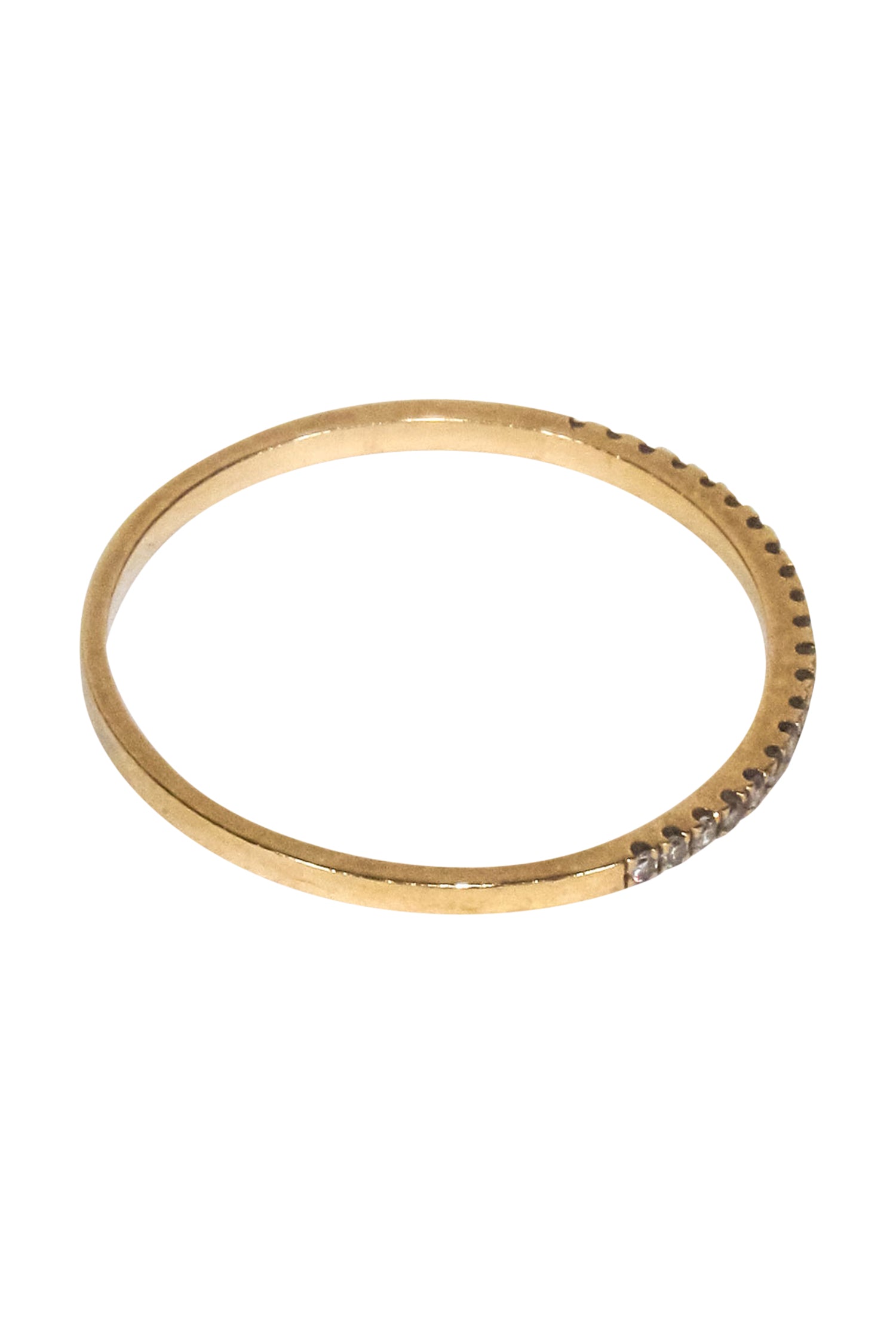 Gorgeous Vintage 18k Gold Thin Band Ring with 0.09 ct Diamonds - Size 5