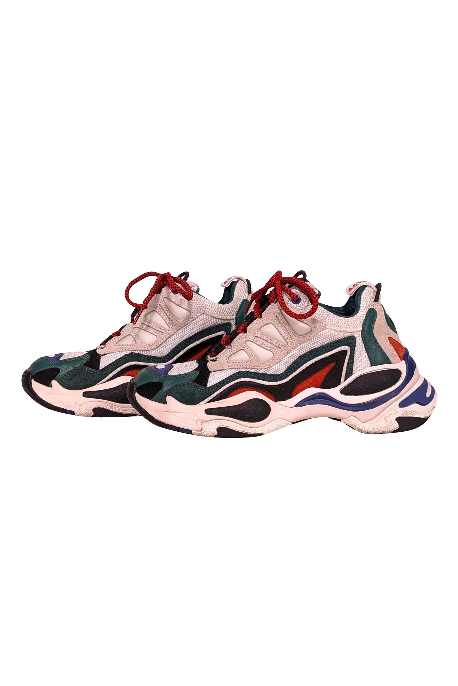Sandro 'Astro' Green, White & Red Chunky Sneakers - Size 5.0