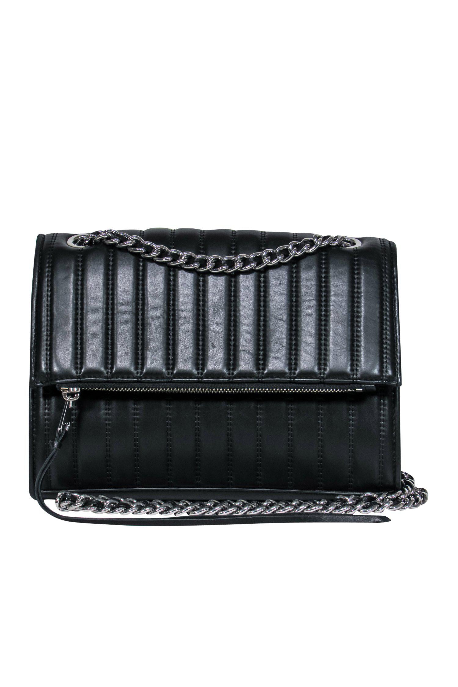 Rebecca Minkoff's Edgy Black Quilted Leather Crossbody with Chain Strap