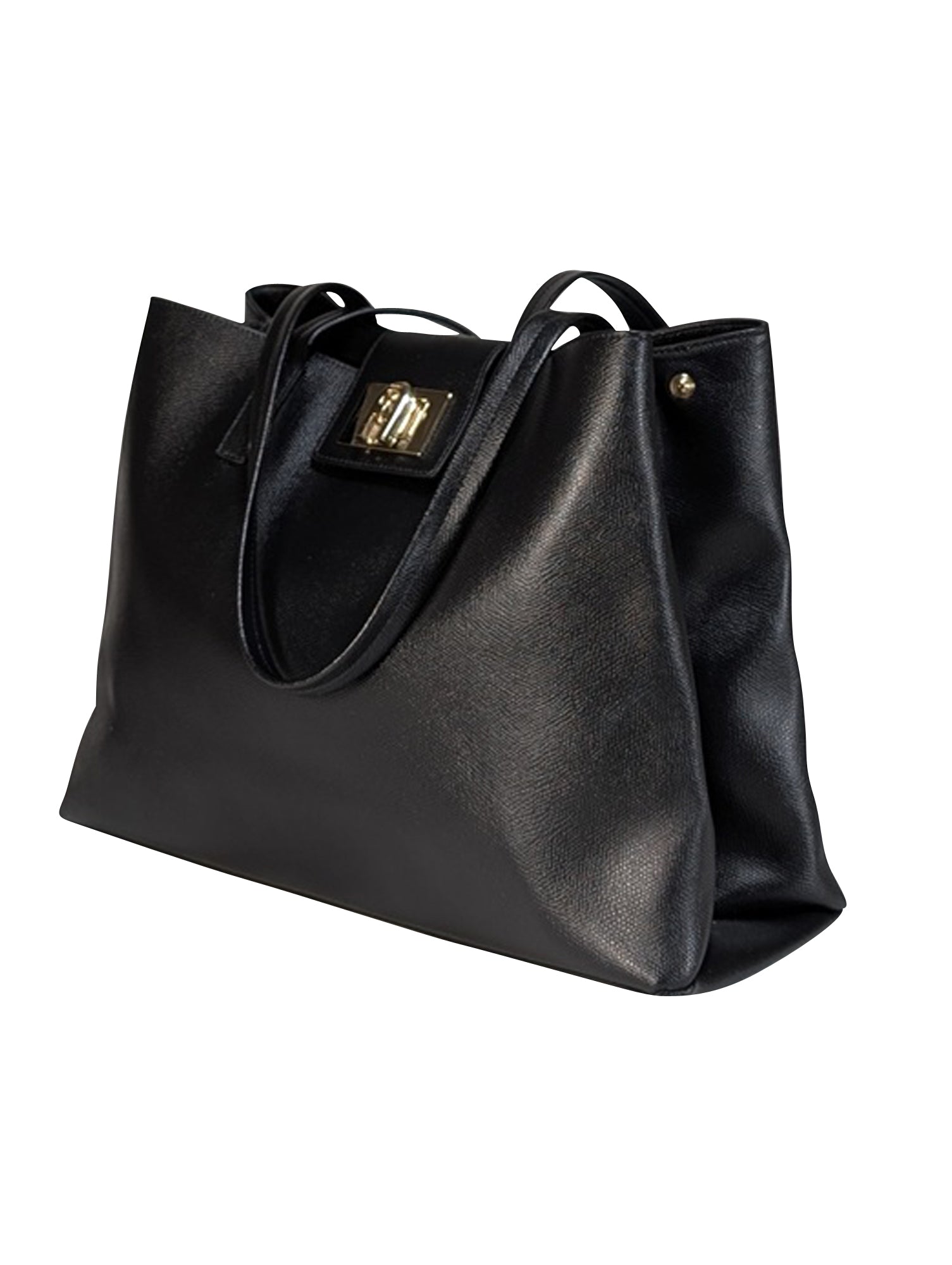 Furla - Stunning Black Saffiano Leather Tote Bag