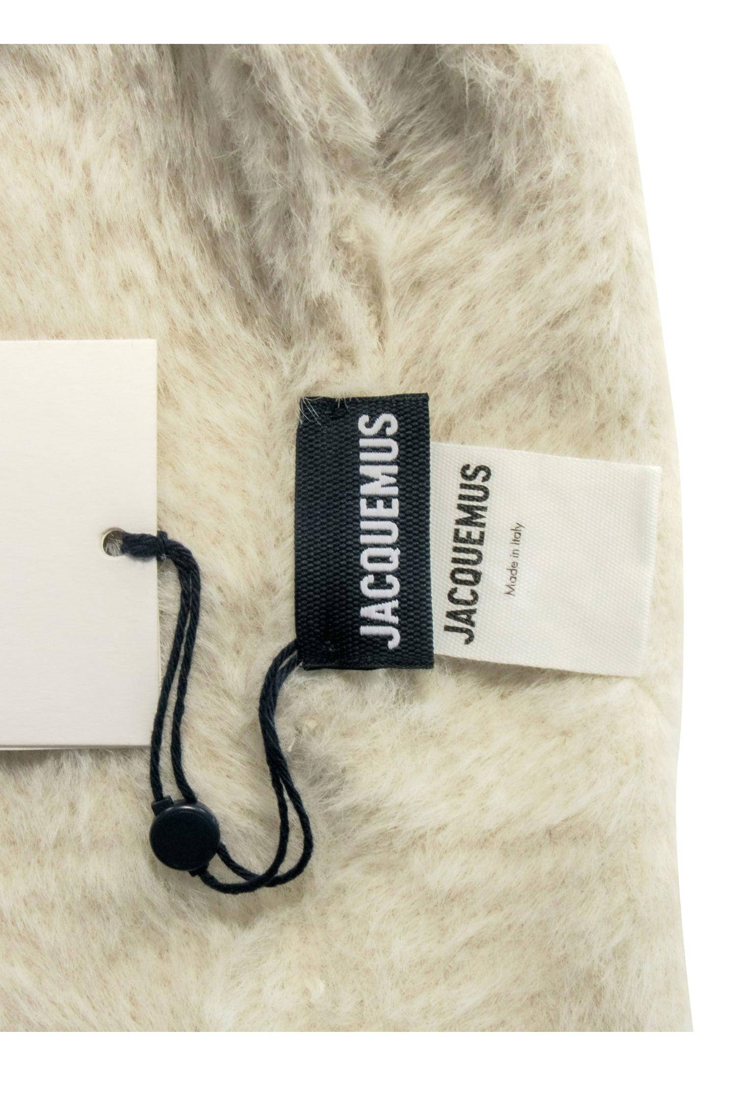 Jacquemus - Charming Beige Fuzzy Beanie with Embroidered Logo