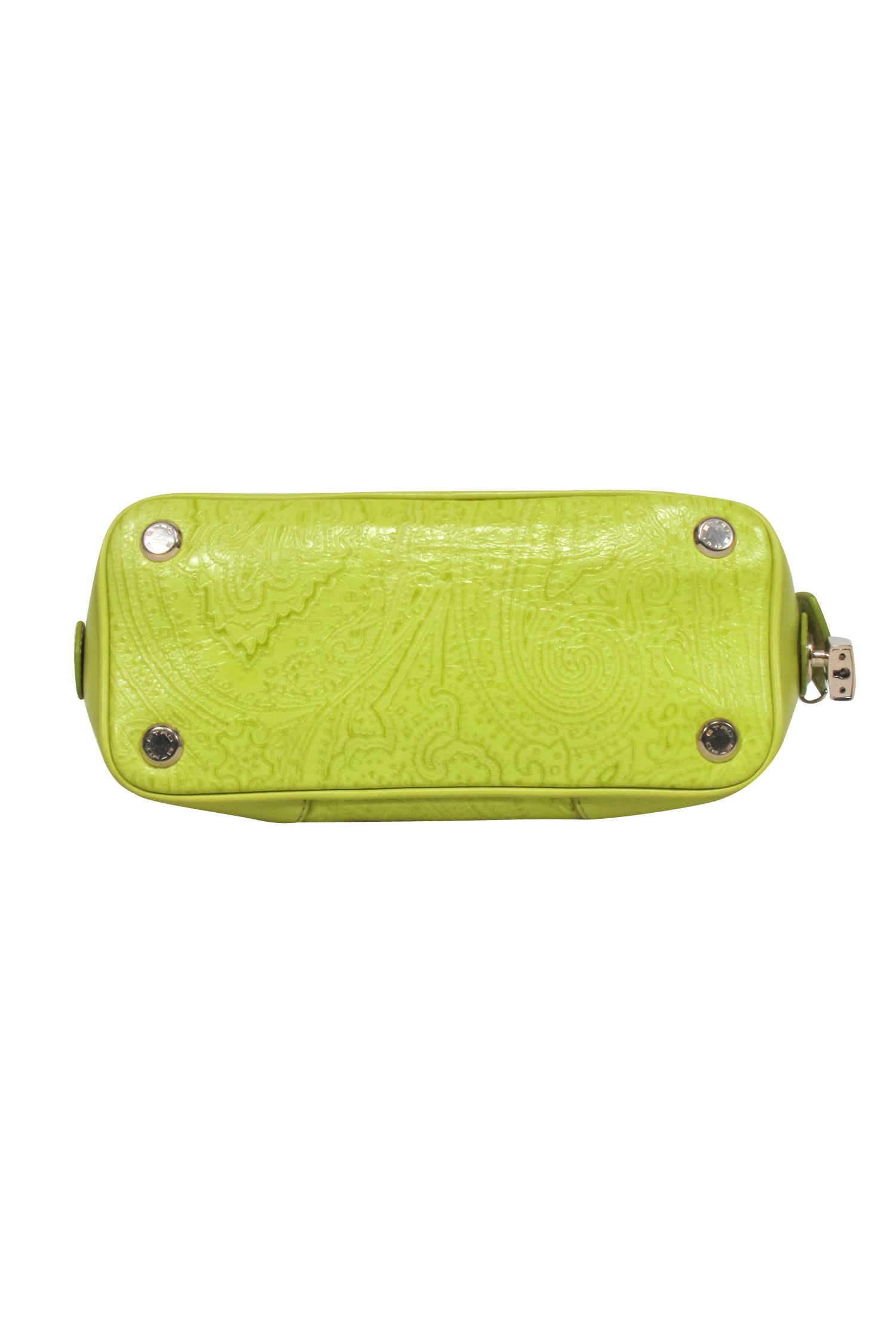 Etro Lime Green Textured Bowler Handbag - A Summer Sensation!