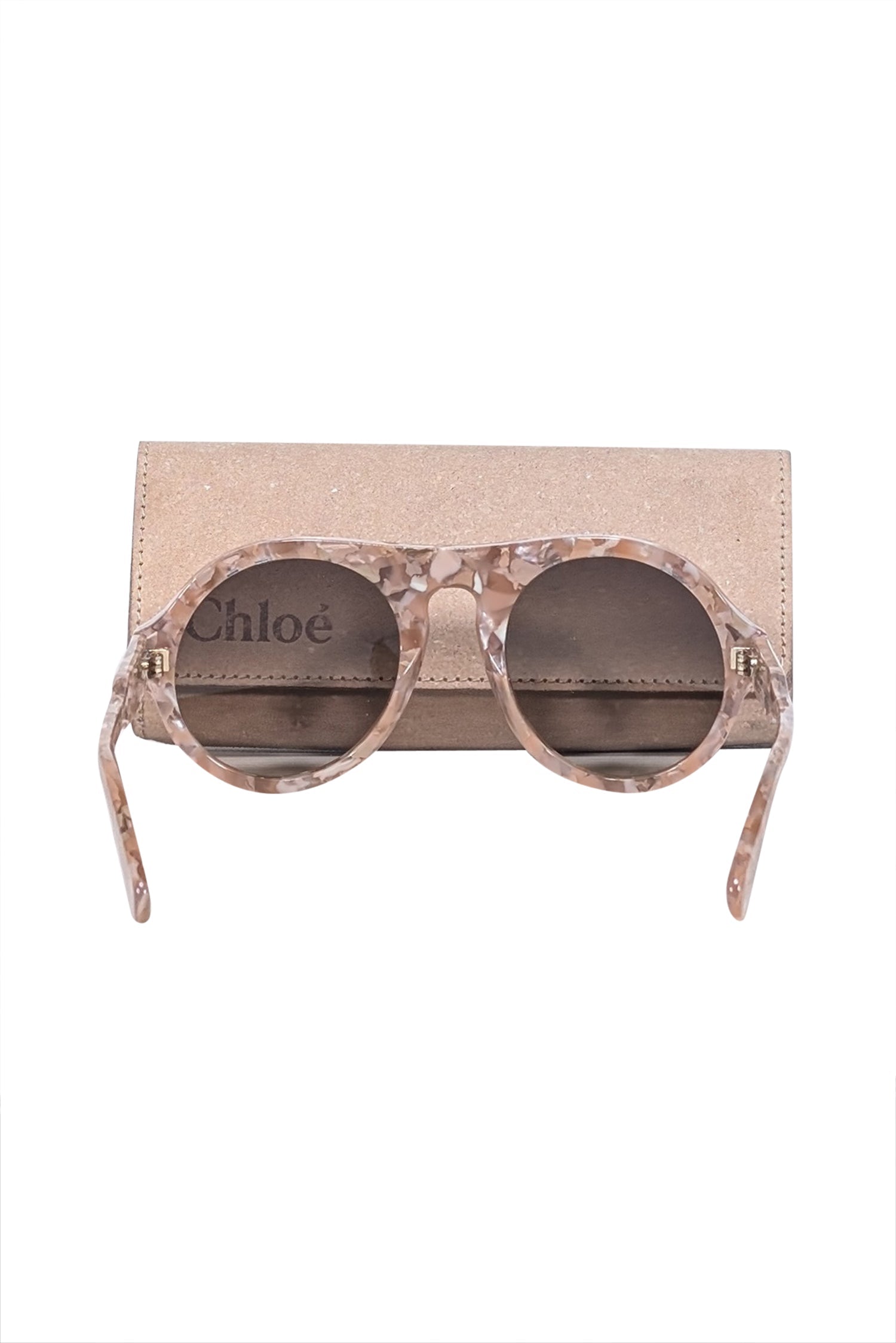 Chloe - Stunning Pink Recycled Acetate Round Sunglasses