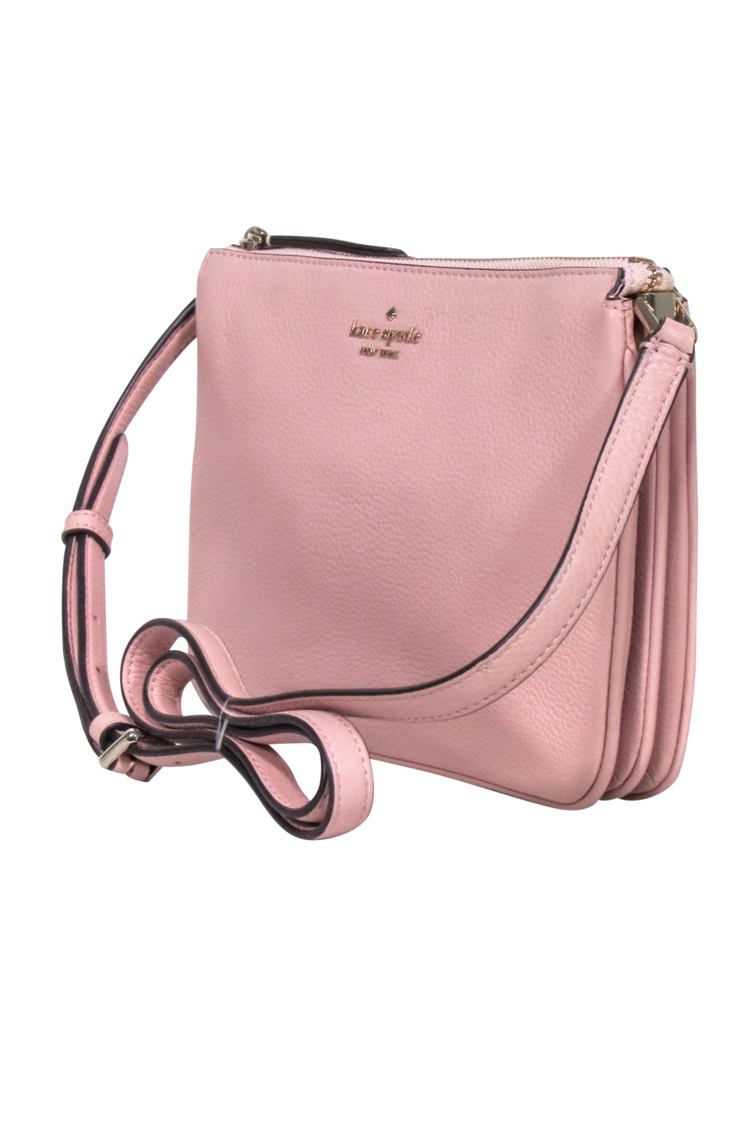 Kate Spade Light Pink Pebbled Leather - Chic Triple Gusset Crossbody