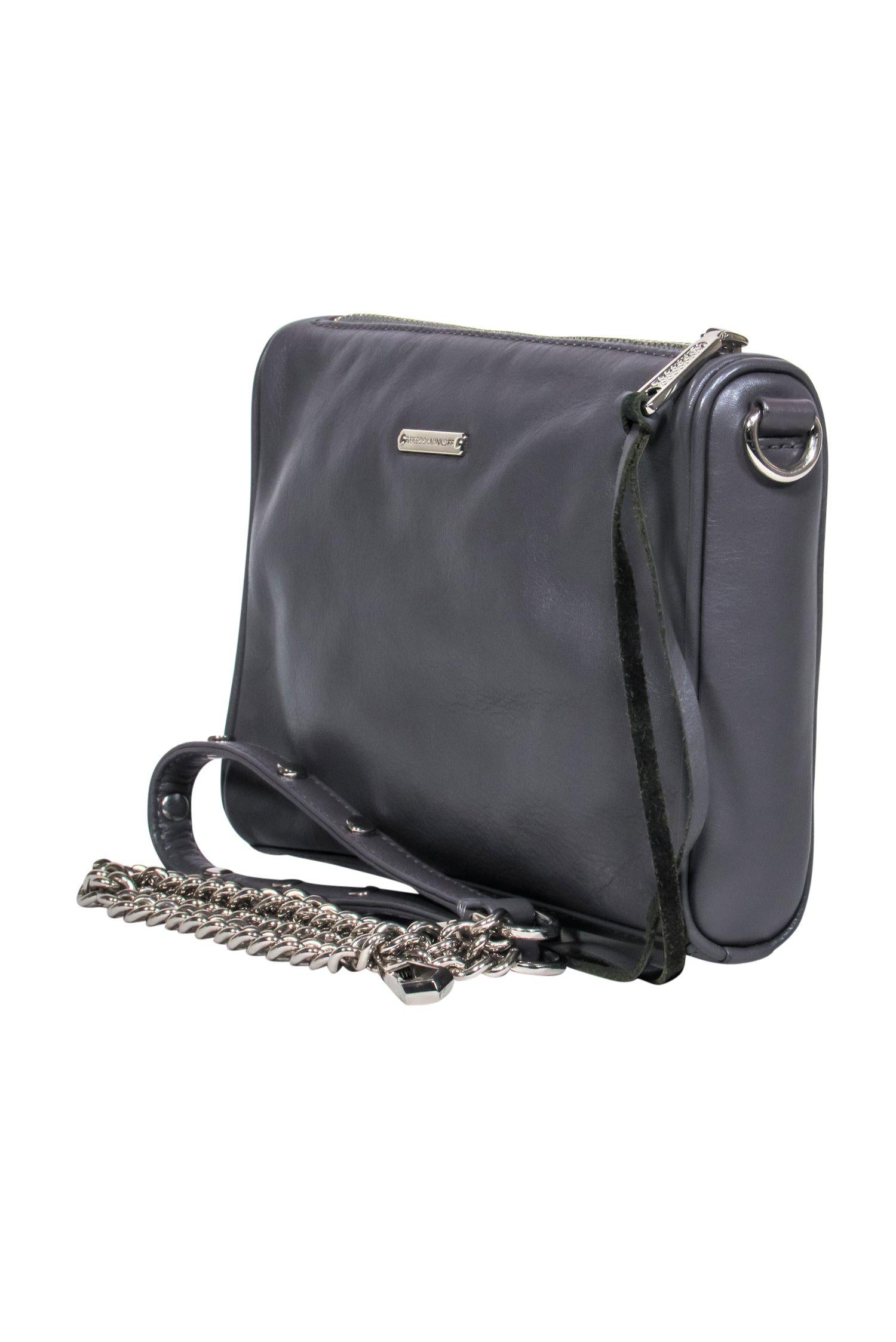 Rebecca Minkoff Slate Gray Leather Zippered Crossbody - A Downtown Fashion Essential