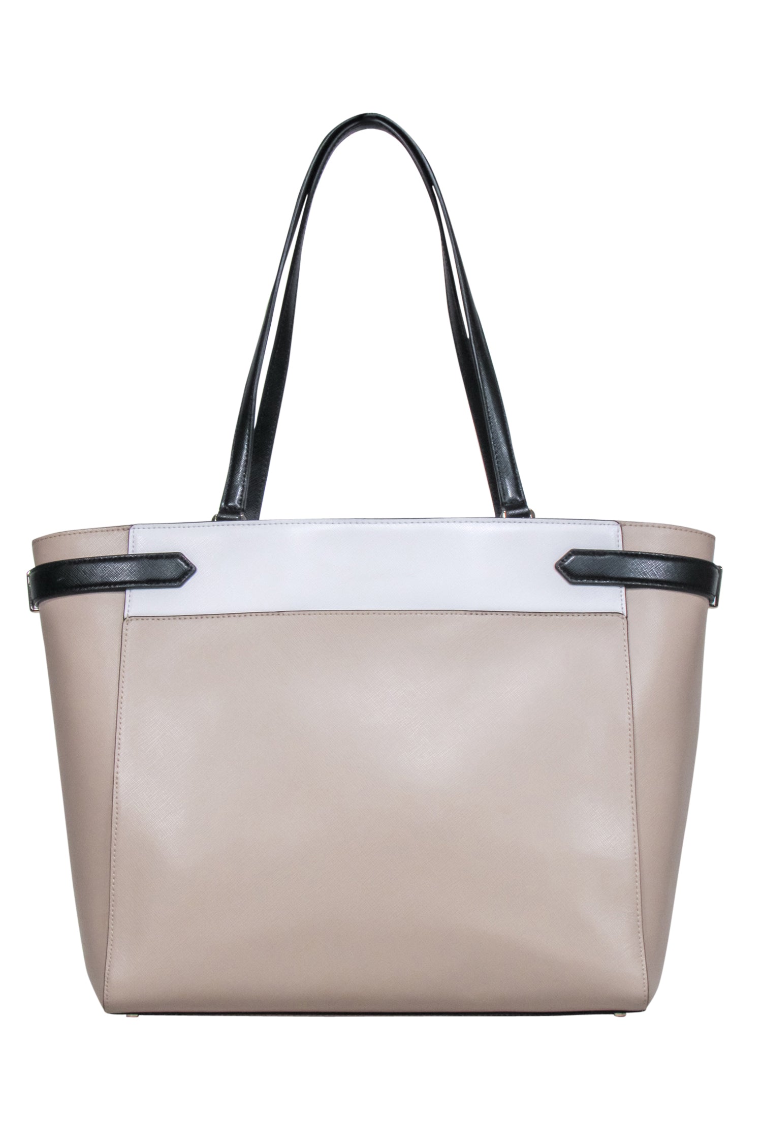 Kate Spade Color - Block Tote Bag: Beige, Black & White Elegance