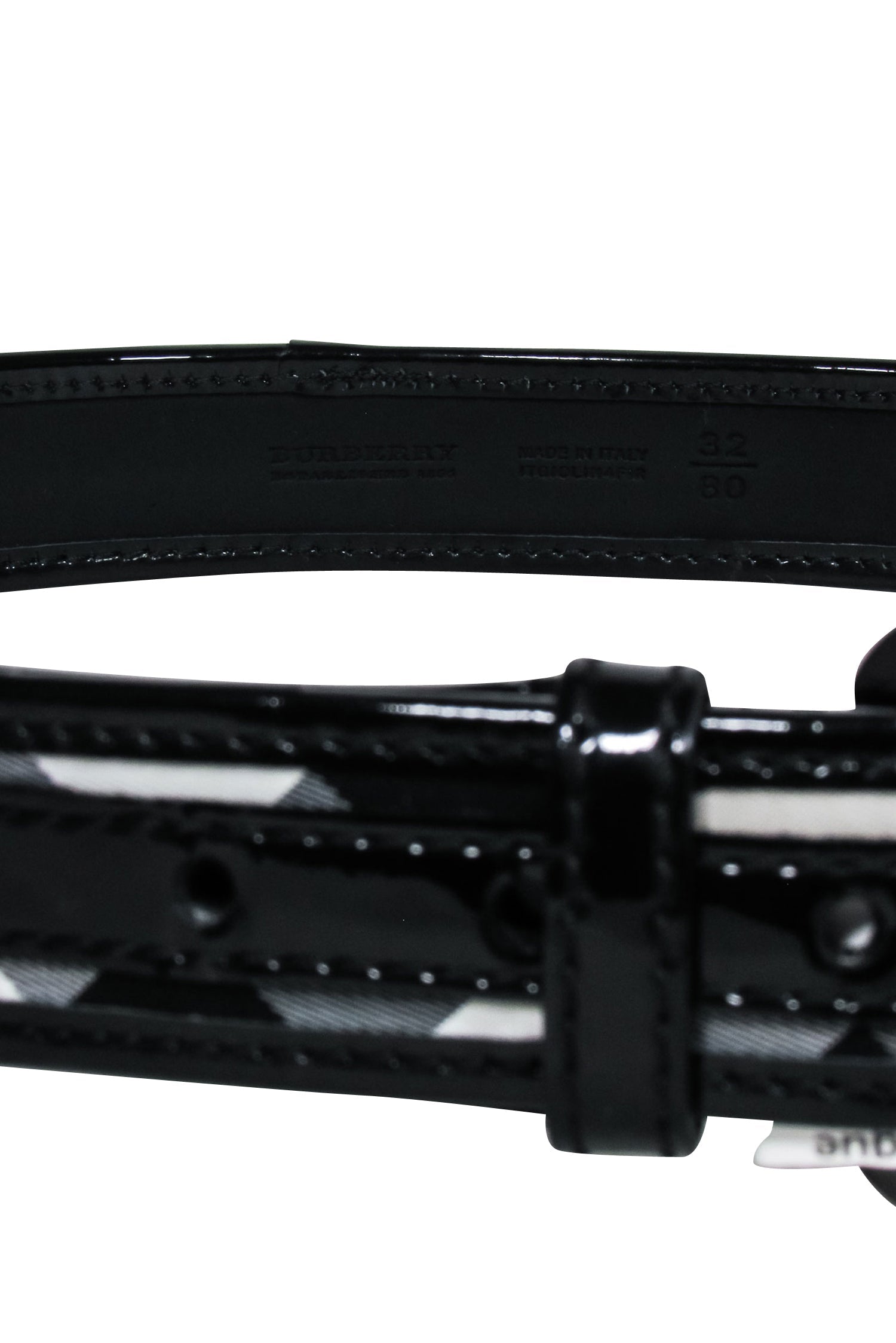 Gorgeous Burberry Black & Grey Plaid Belt - Size 4