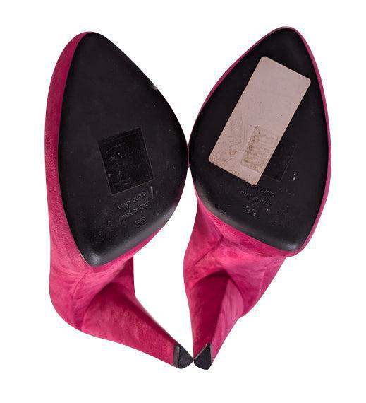 Dolce & Gabbana Pink Suede Angular Heel Pumps - Size 9 - Glamorous Italian Style