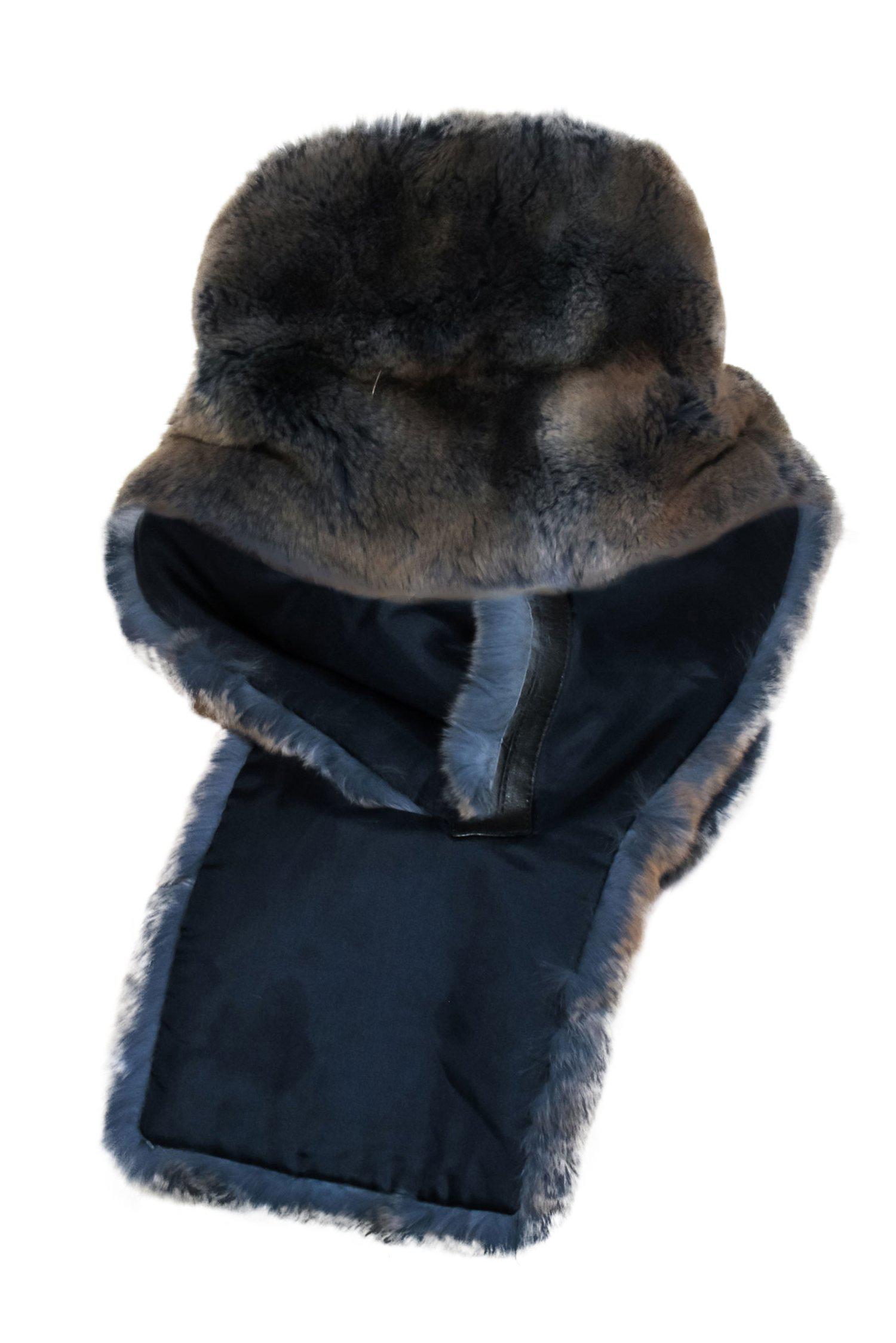 Billy Reid's Stunning Navy & Brown Two-Tone Faux Fur Scarf