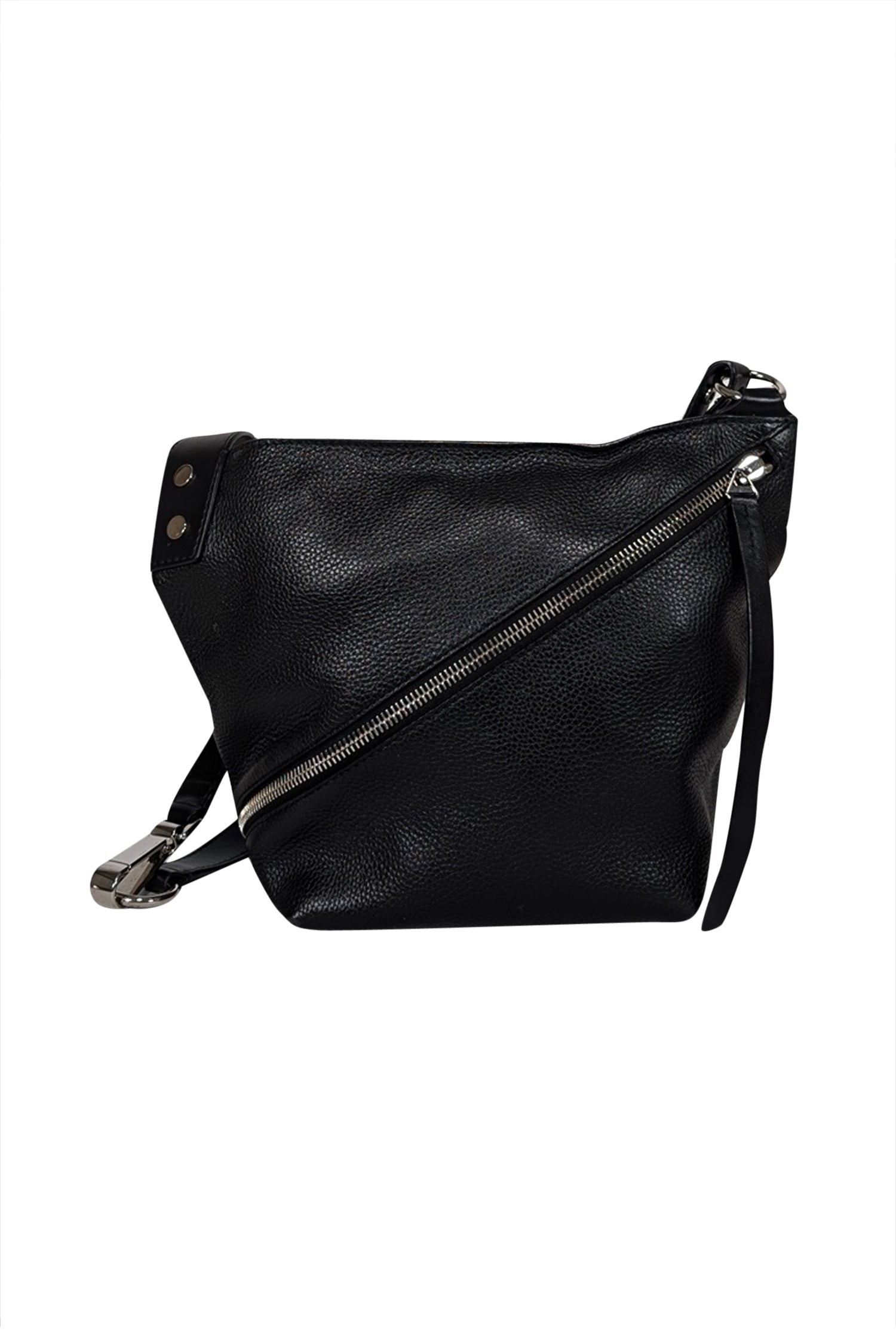 Proenza Schouler - Edgy Black Pebbled Leather Crossbody Bag