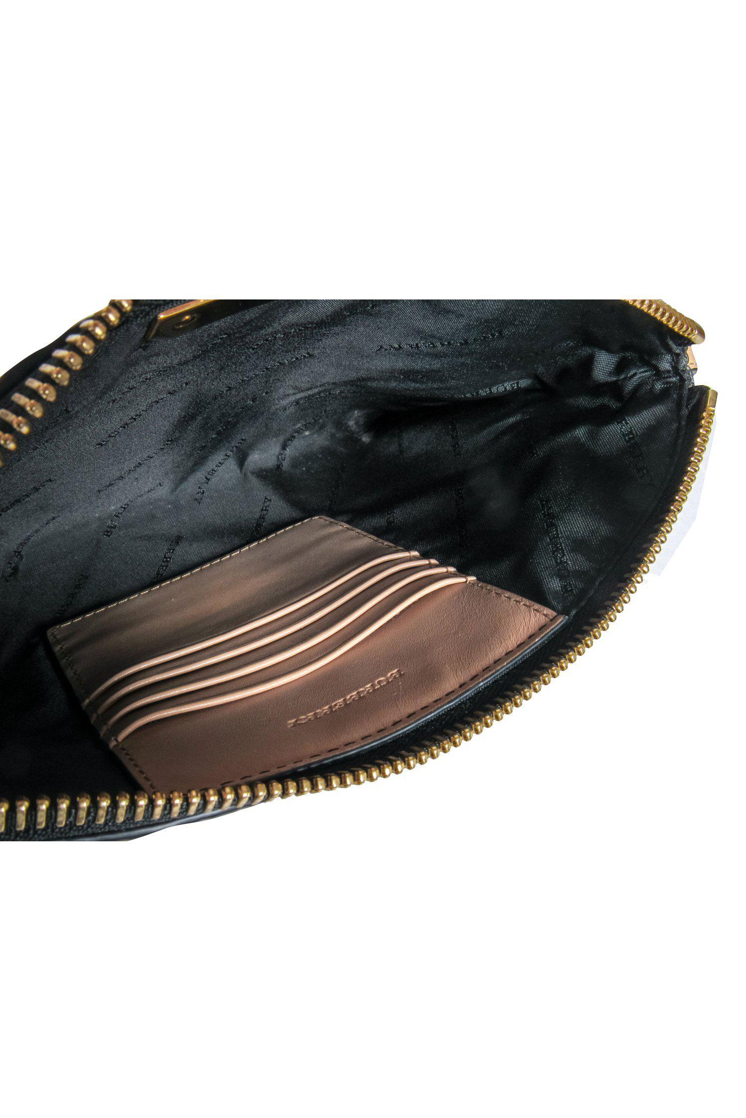 Burberry Tan Textured Leather Crossbody Bag with Gorgeous Gold Chain Strap