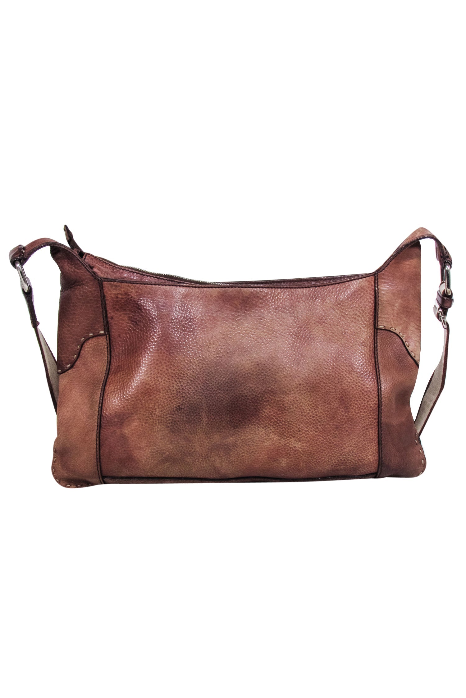 Fendi - Exquisite Brown Leather Laser - Cut Logo Crossbody Bag