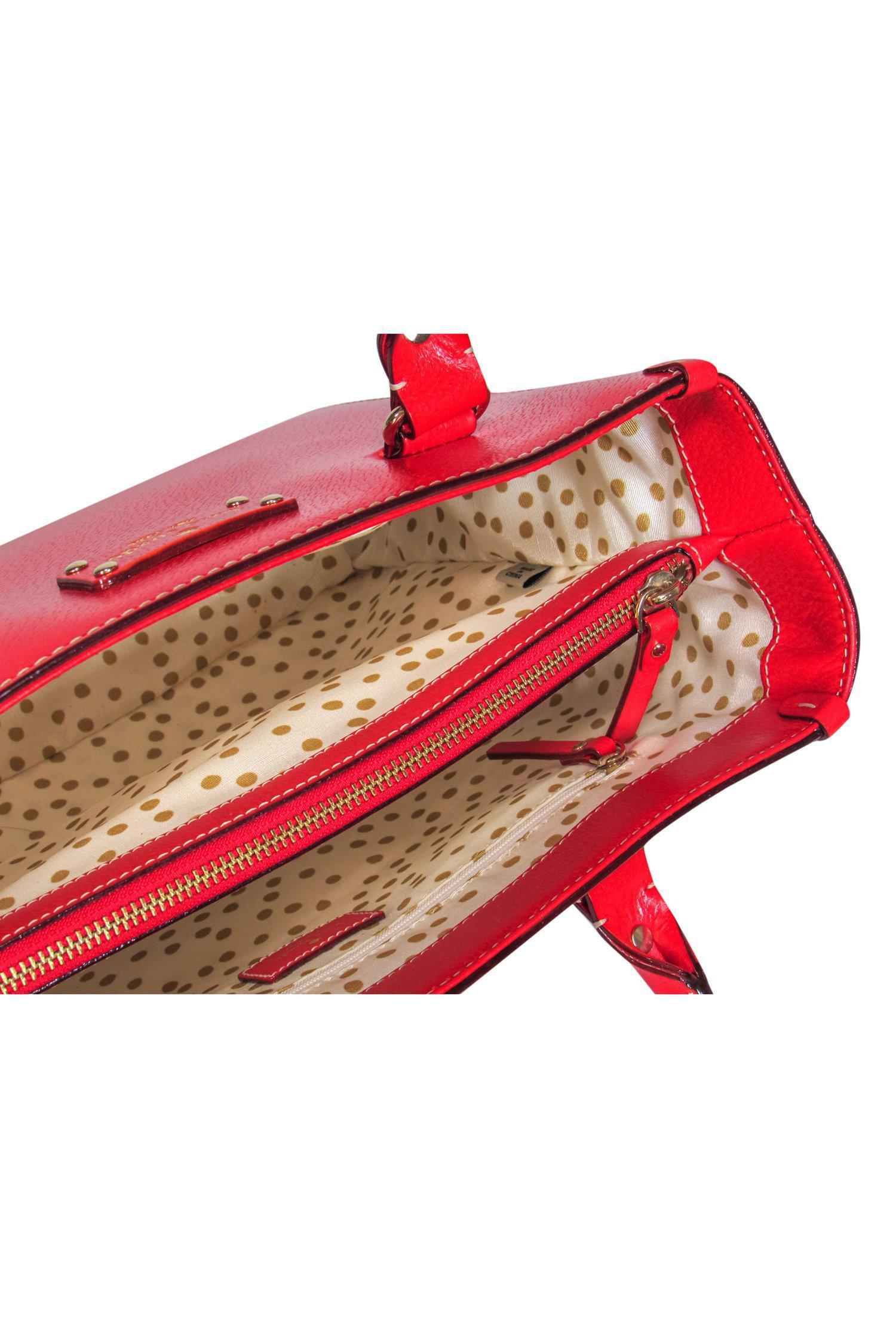 Kate Spade Red Leather Tote-Style Satchel: A Bold Fashion Statement