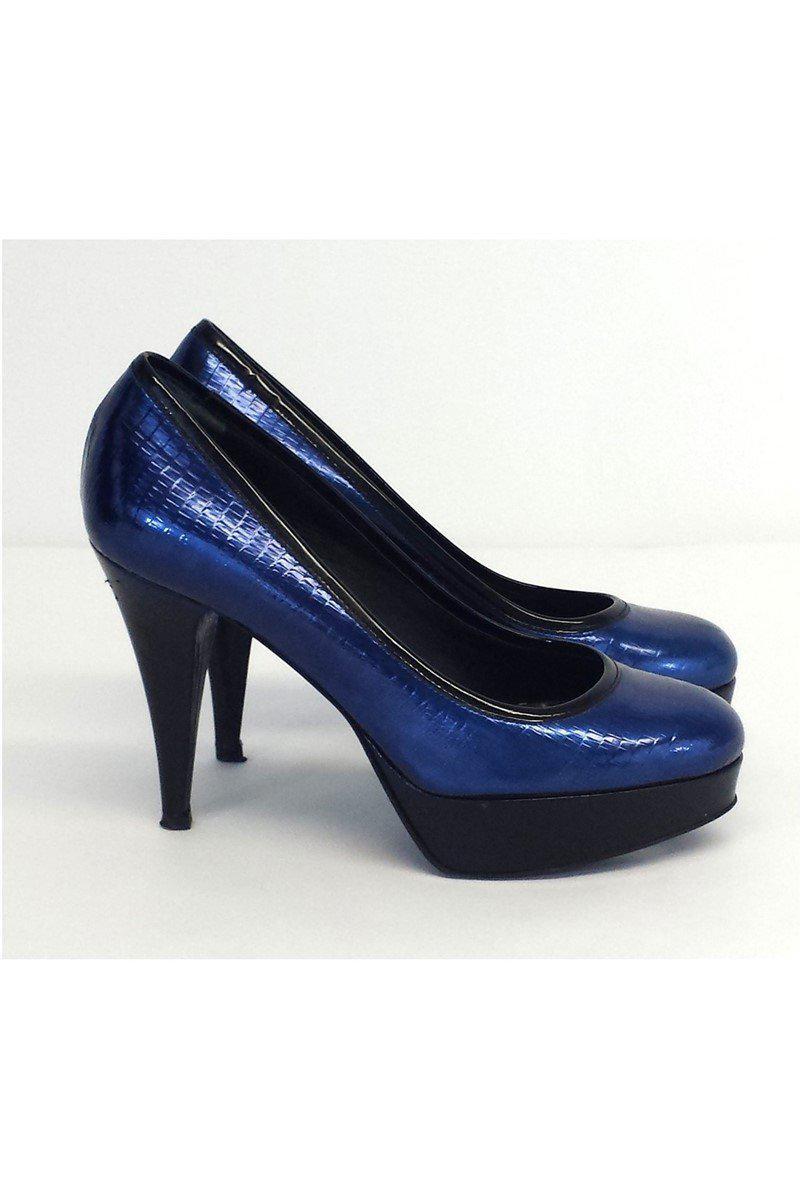 Alejandro Ingelmo's Stunning Midnight Blue Leather Platform Pumps - Size 6.5