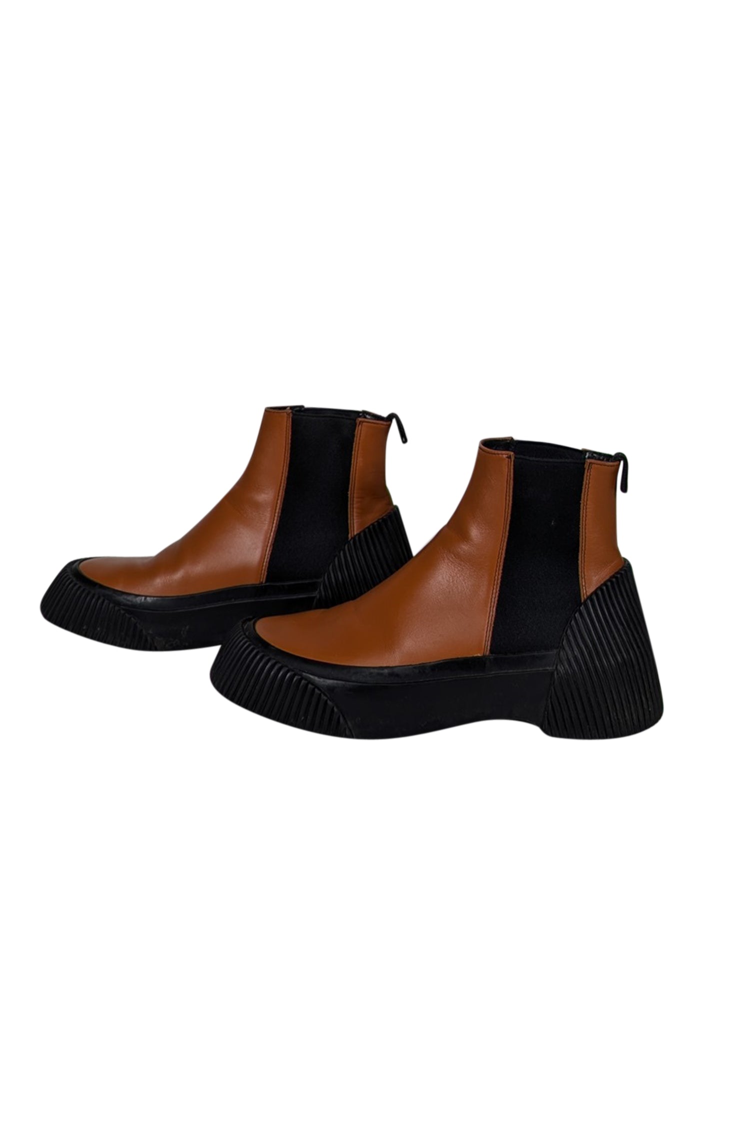 3.1 Phillip Lim Tan Leather Platform Short Boots - Size 8: Style and Comfort in One!