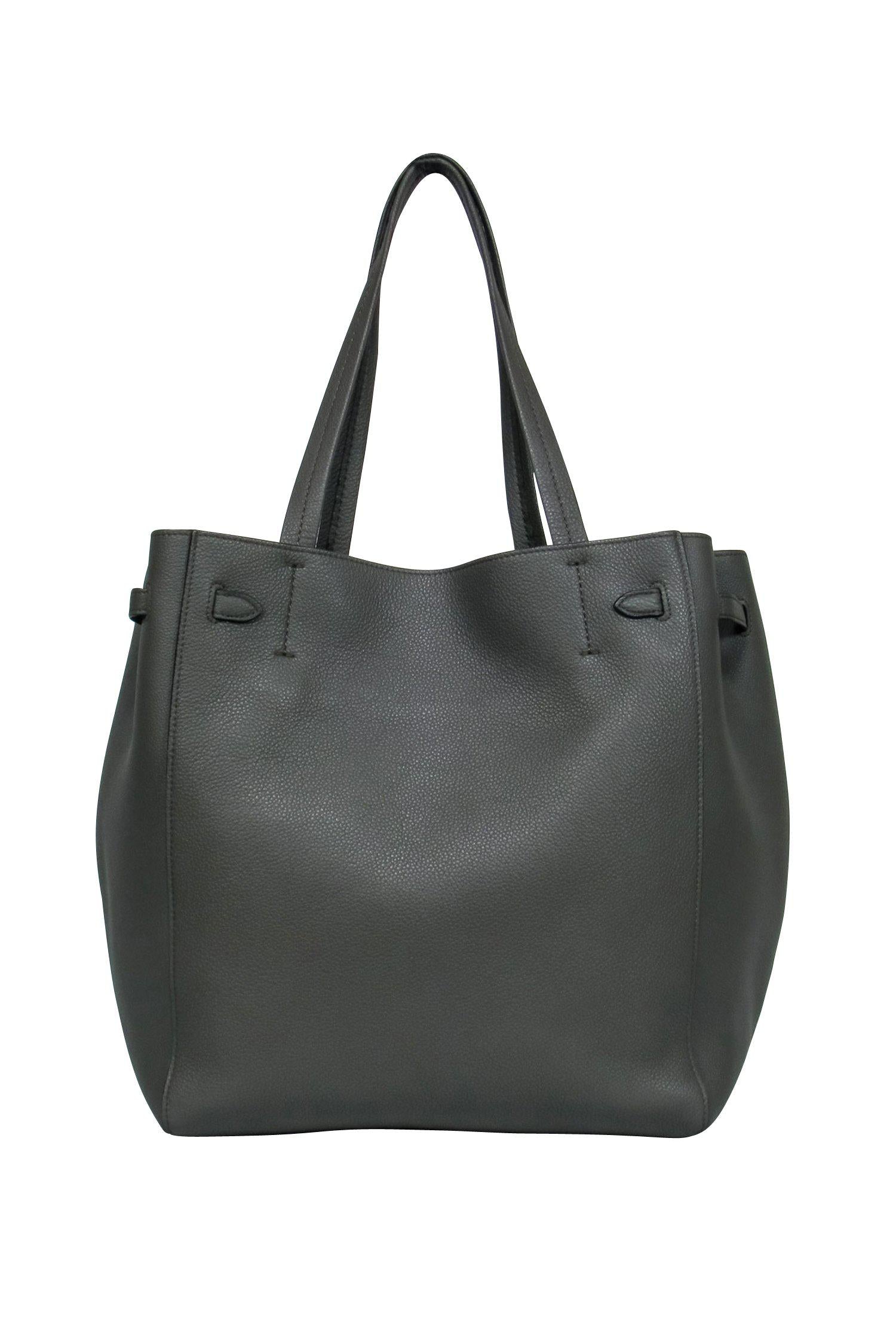 Celine Olive Green Pebbled Leather Tote - The Epitome of Style