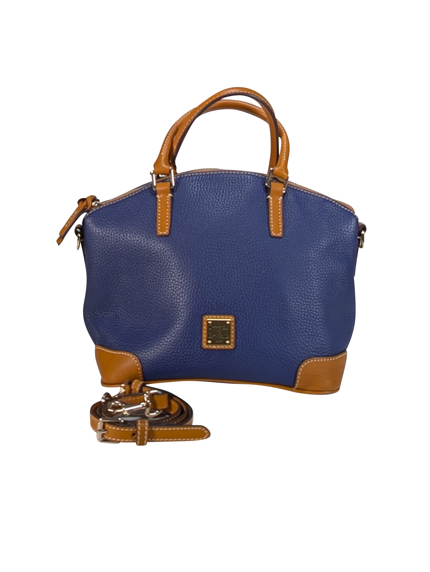 Dooney & Bourke - Stunning Navy Blue Pebbled Leather Charli Satchel