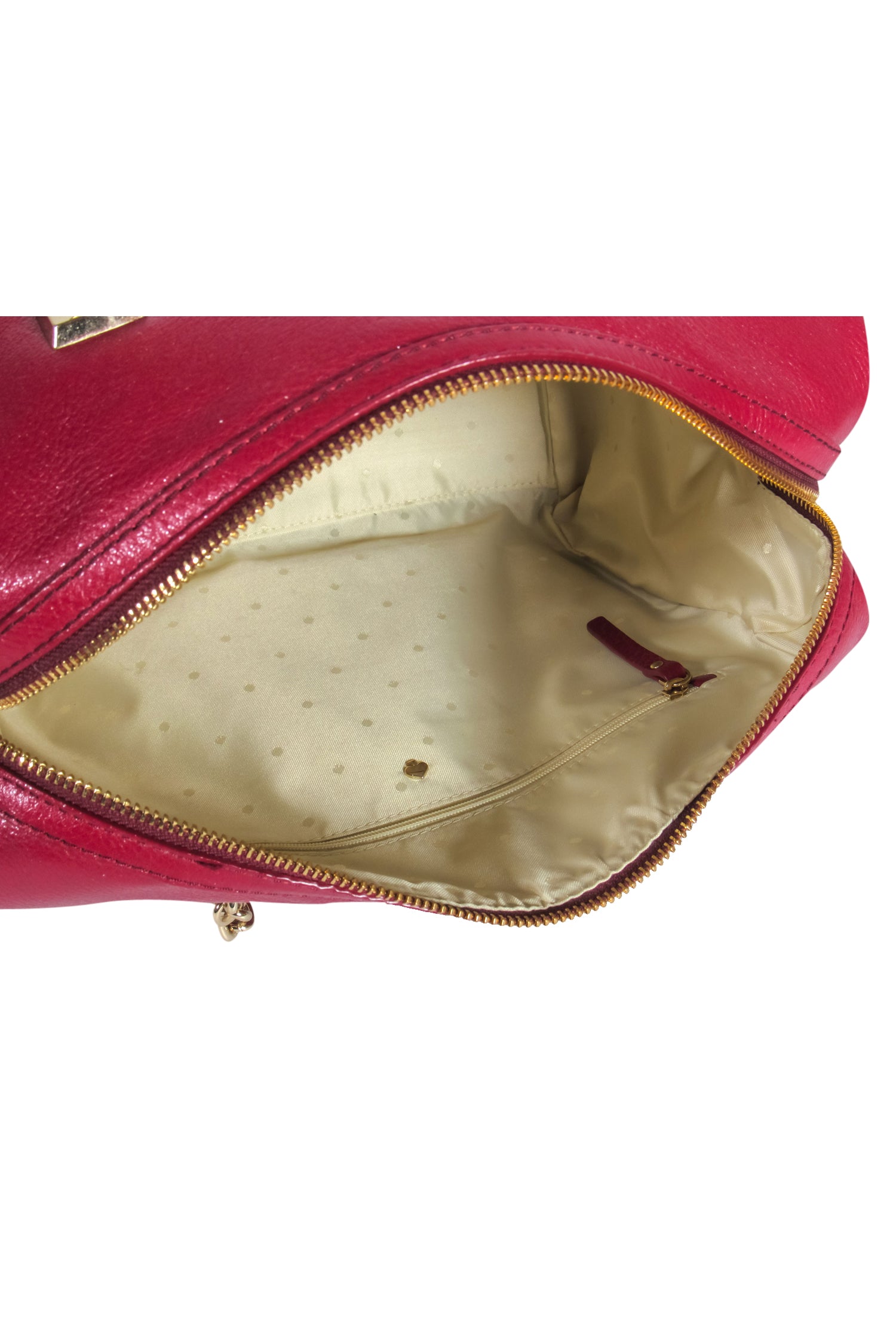Kate Spade's Stunning Red Pebbled Leather Carryall with Chain Handles