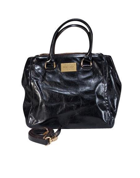 Bimba y Lola - Stunning Dark Brown Leather Satchel with Detachable Strap