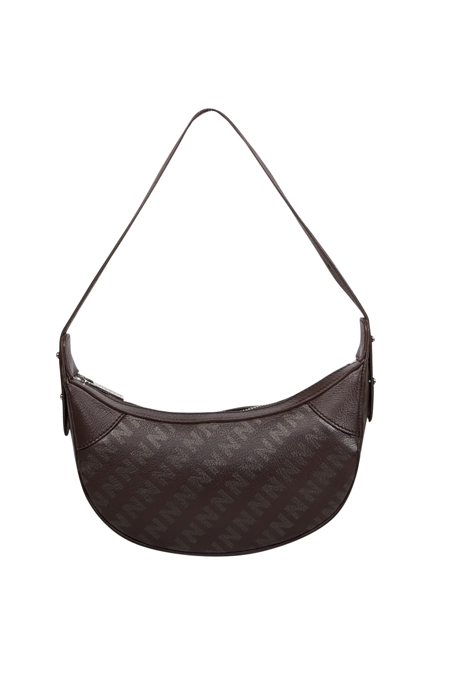 Nakedvice - Stylish Brown & Grey Monogram Leather Shoulder Bag