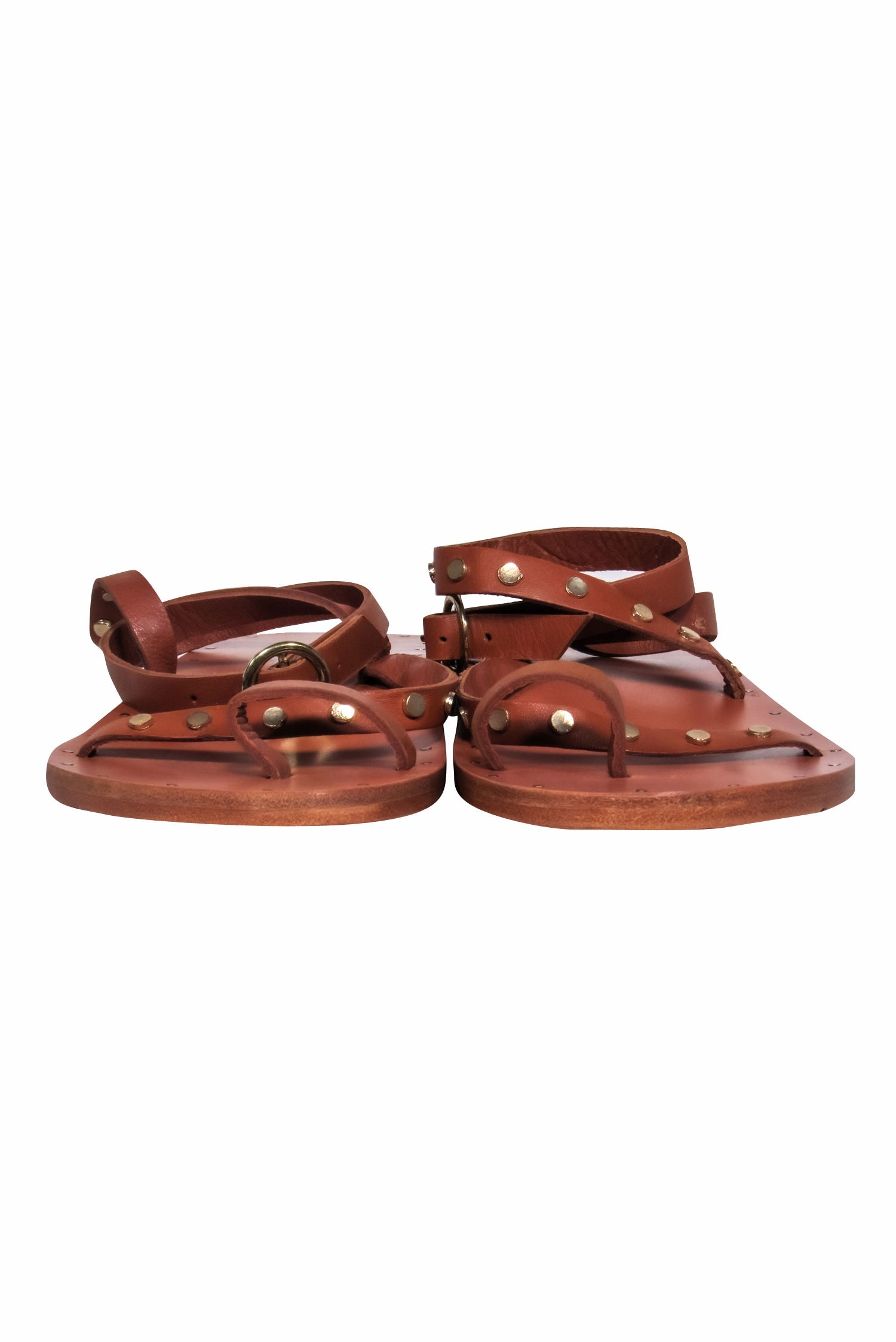 Beek - Stylish Brown Strappy Wrap Sandals Size 9