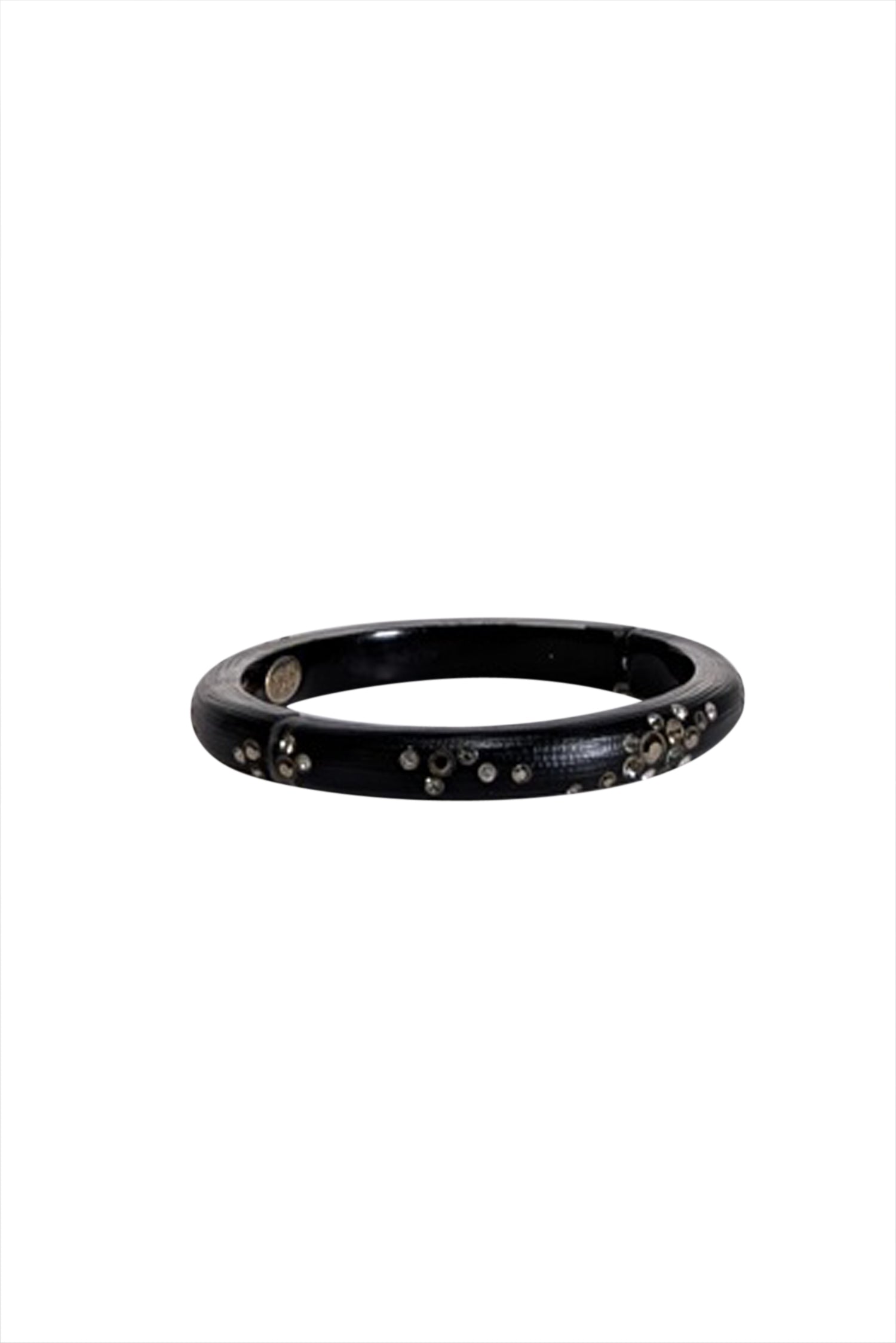 Alexis Bittar's Stunning Black Lucite Rhinestone Bracelet