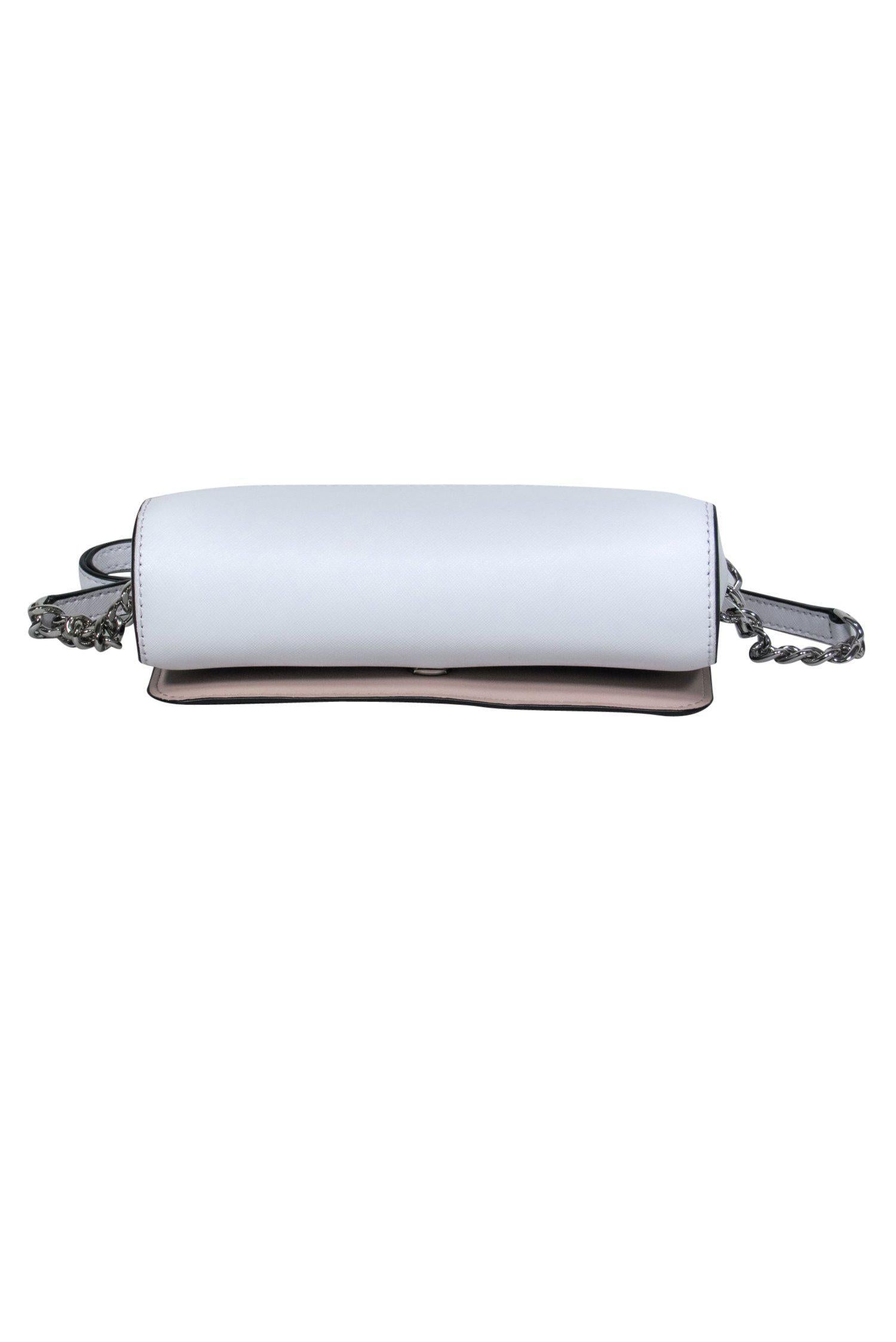 Kate Spade - Stylish Beige & White Cameron Small Flap Crossbody Bag