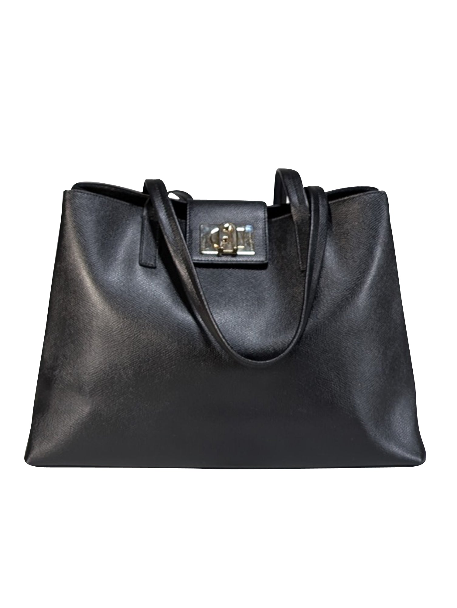 Furla - Stunning Black Saffiano Leather Tote Bag