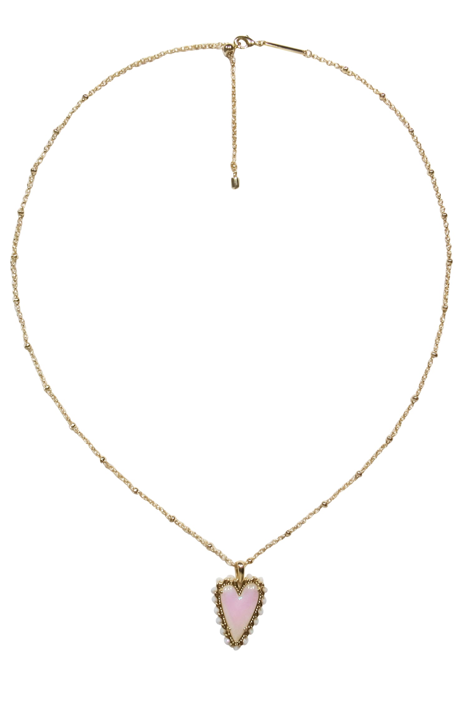 Kendra Scott's Irresistible Gold Chain Ansley Necklace with Iridescent Heart Pendant