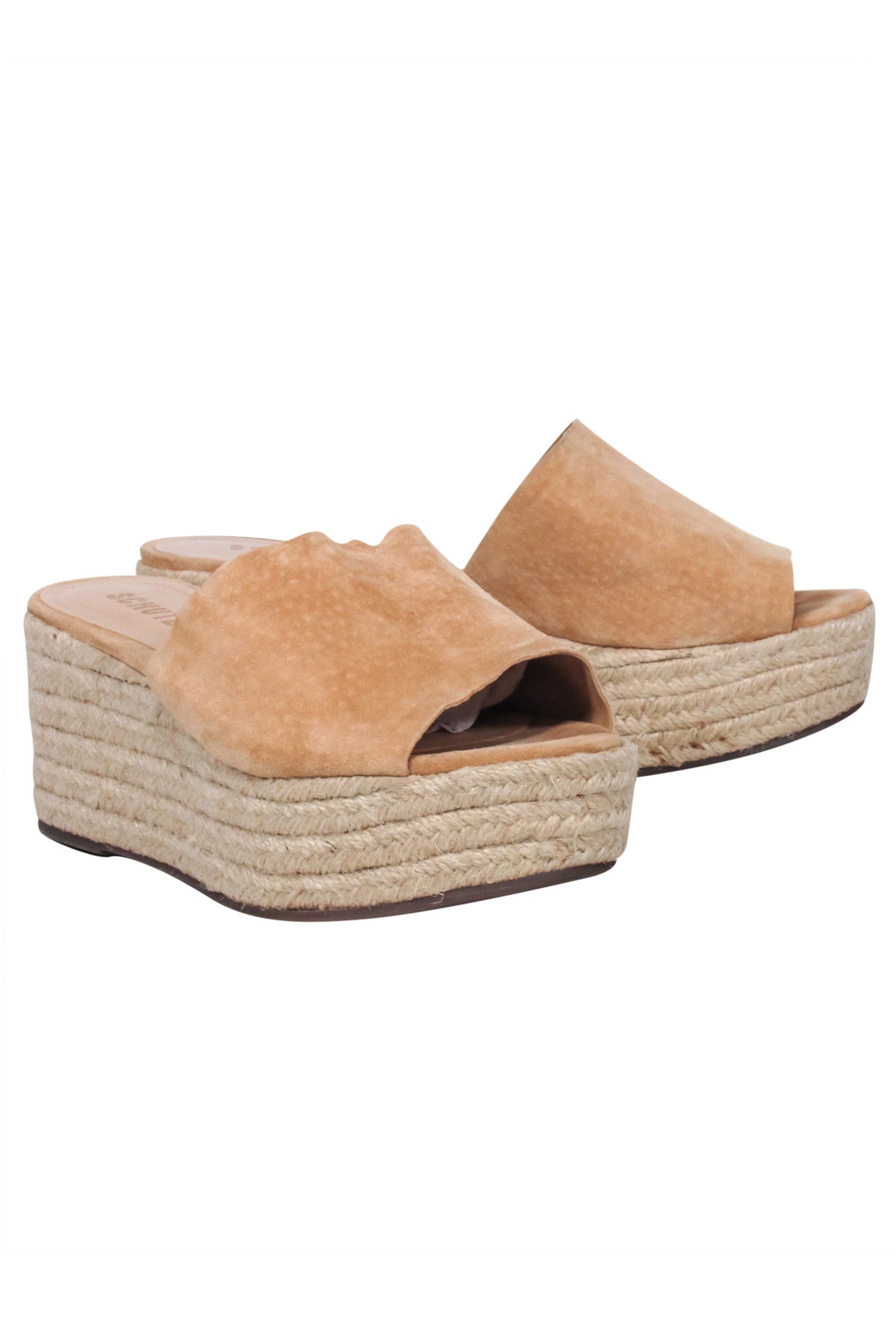 Schutz Tan Thanlia Platform Espadrilles - Size 8: Beach-Ready Style!