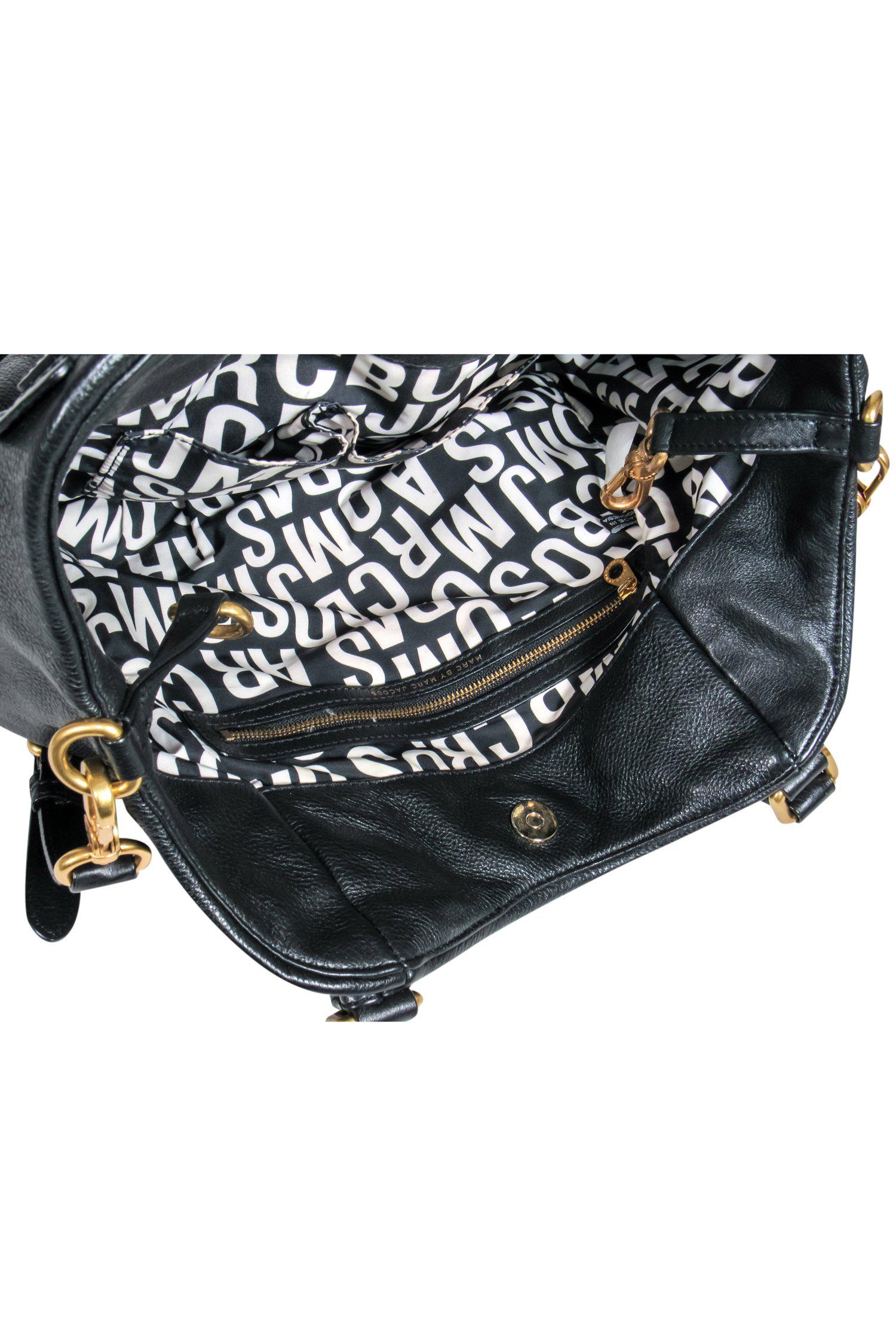 Marc by Marc Jacobs - Stylish Black Pebbled Leather Convertible Satchel