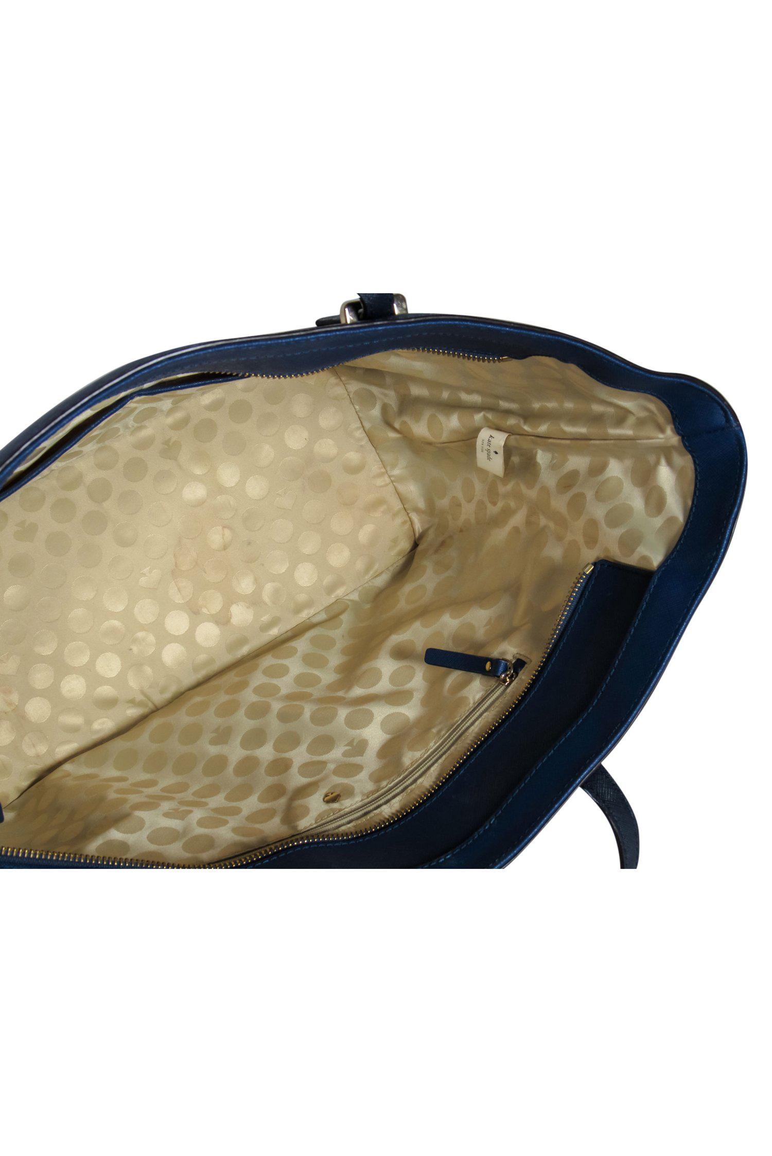 Kate Spade Navy & Black Textured Zippered Tote - A Must-Have Fashion Essential
