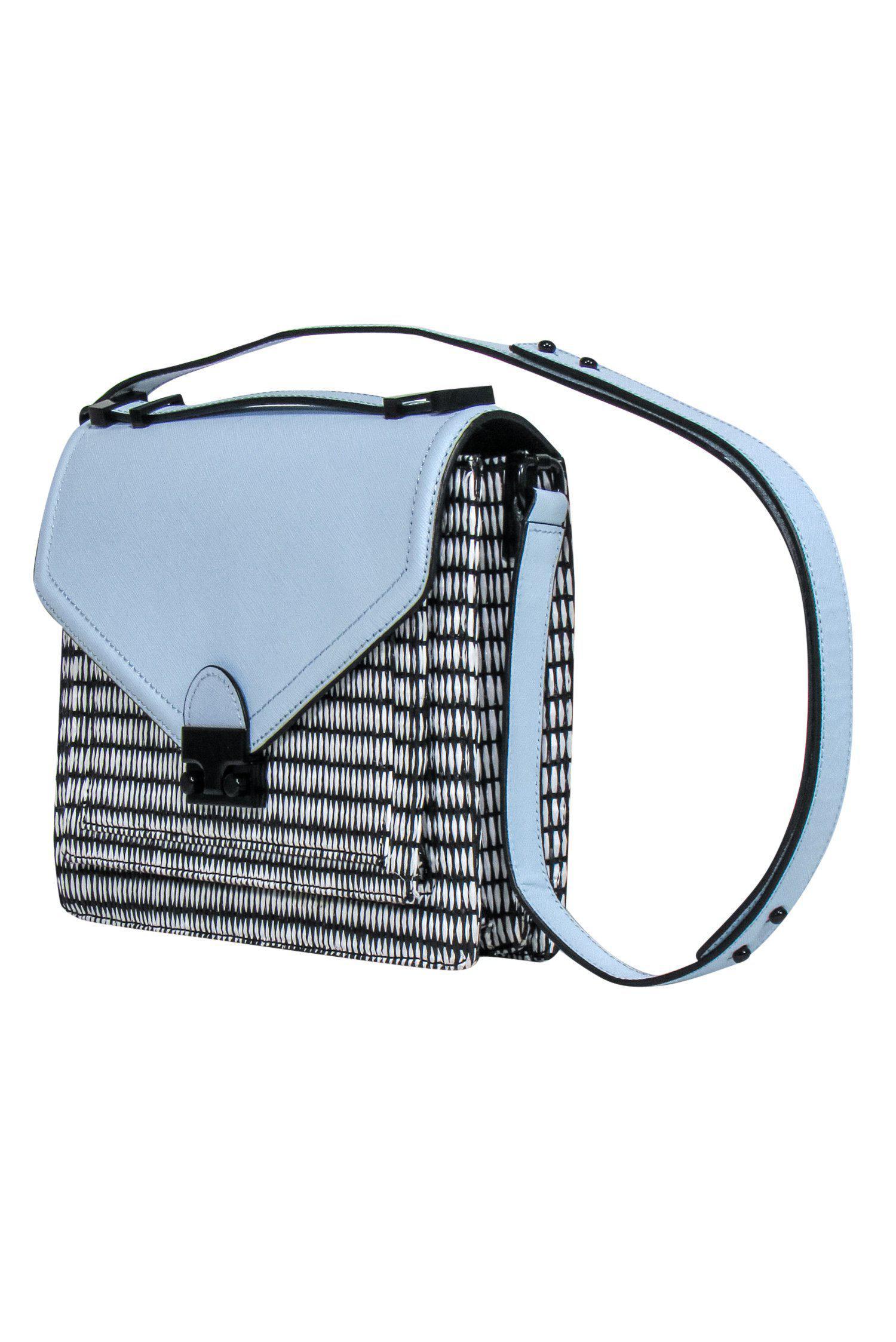Loeffler Randall - Stunning Light Blue Leather & Woven Satchel
