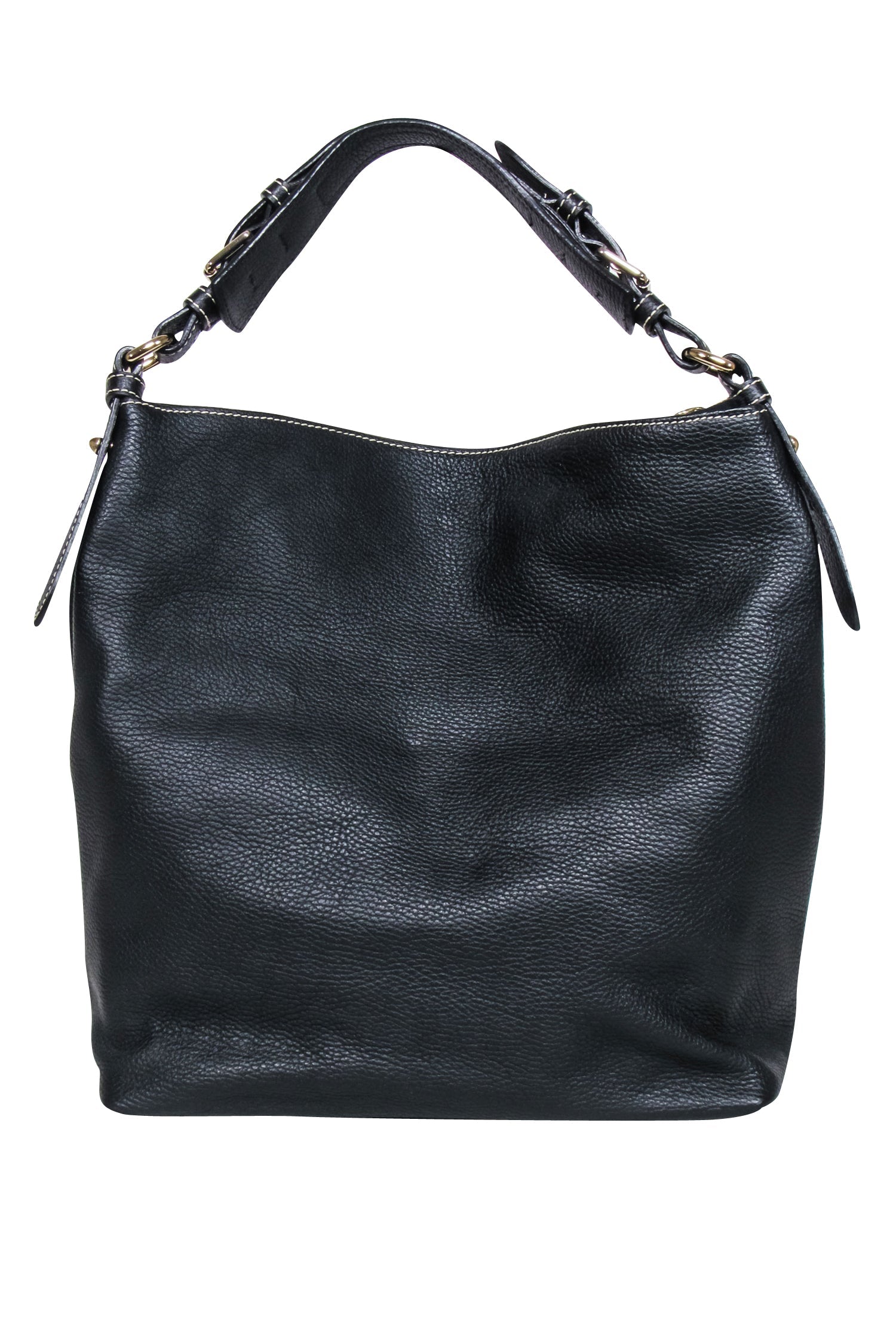Dooney & Bourke's Stunning Black Pebbled Leather Large Shoulder Bag