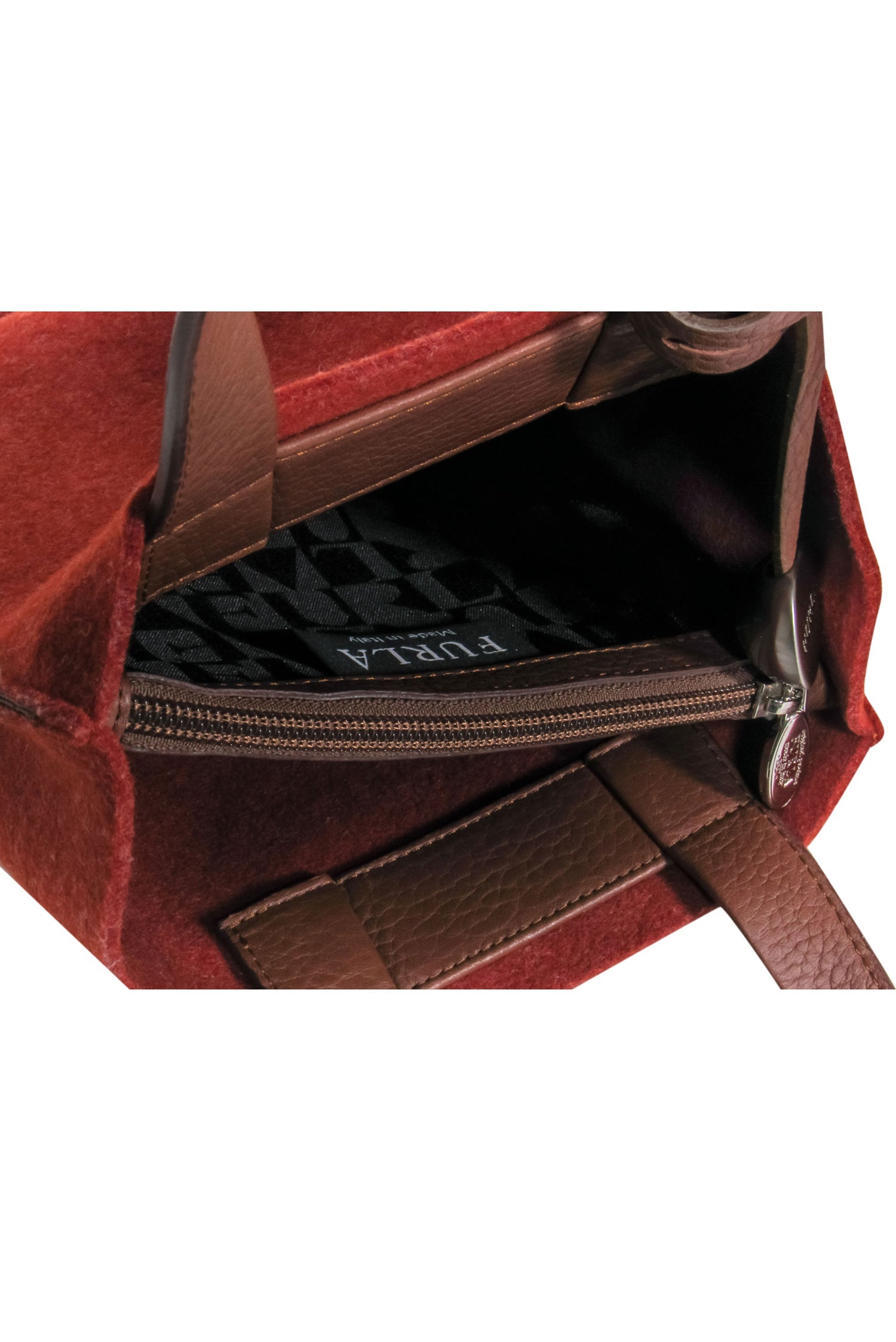 Furla Mini Bag: Burnt Orange with Brown Handle
