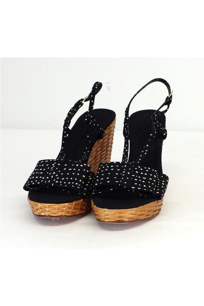 Gorgeous Kate Spade Navy & White Polka Dot Woven Wedges in Size 9.5 - Grab Yours Now!