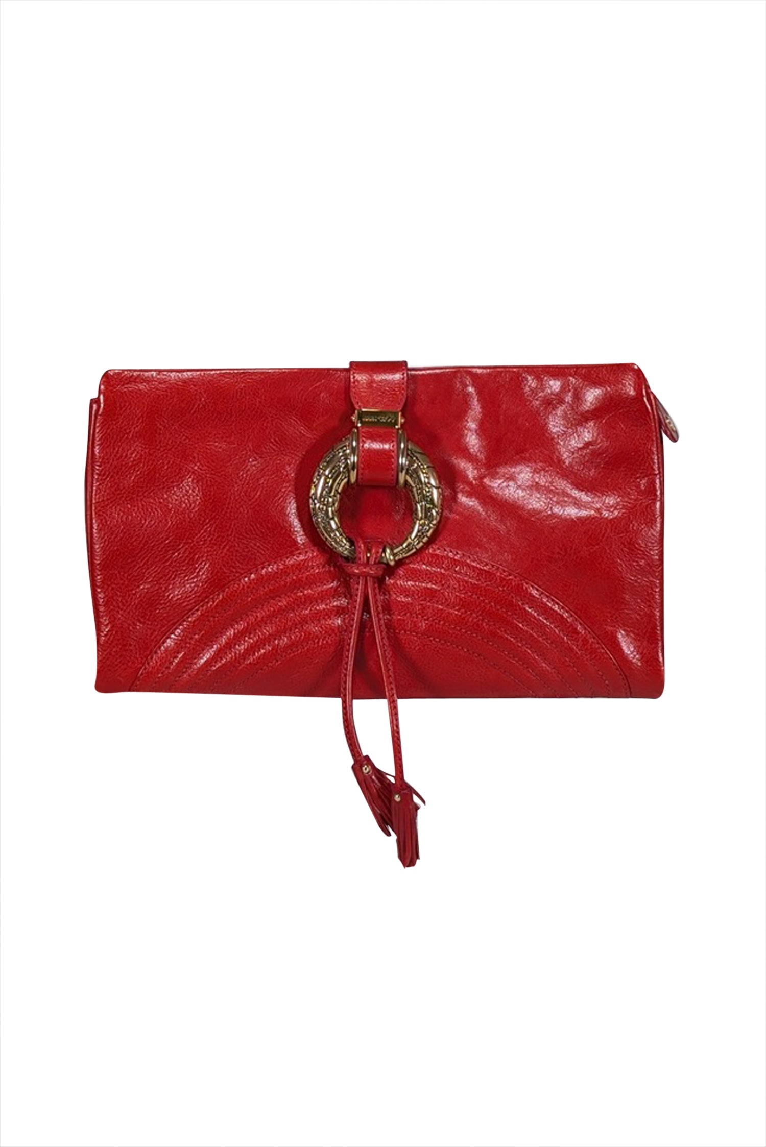 Jimmy Choo Red Leather O Ring Clutch: A Stunning Fashion Statement