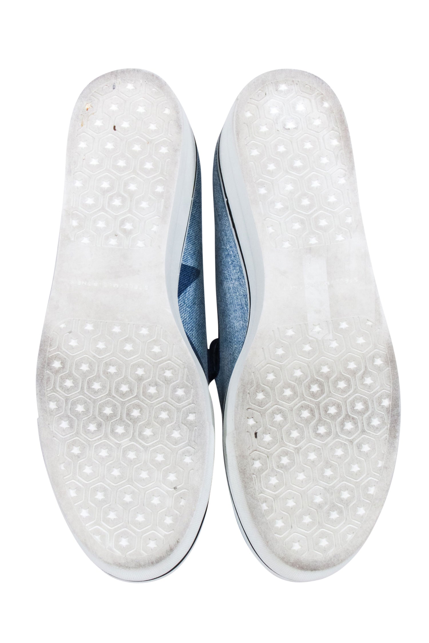 Stella McCartney Blue Denim Chambray Star Print Platform Loafers - Size 11: A Summer Fashion Must-Have