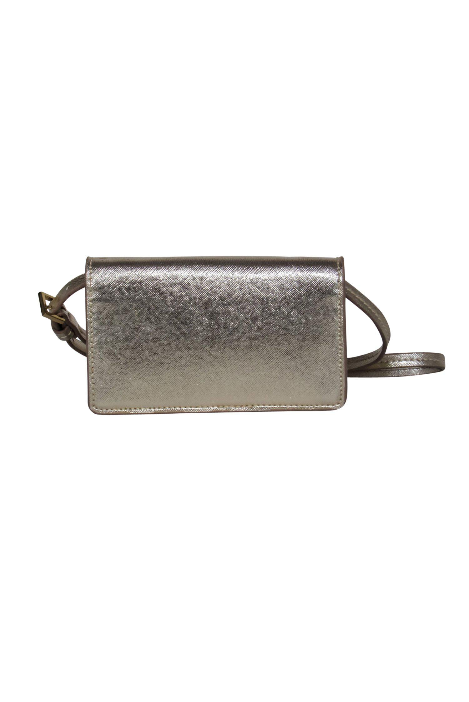 Lilly Pulitzer's Gorgeous Gold Textured Leather Mini Flap Crossbody - Grab Yours Now!