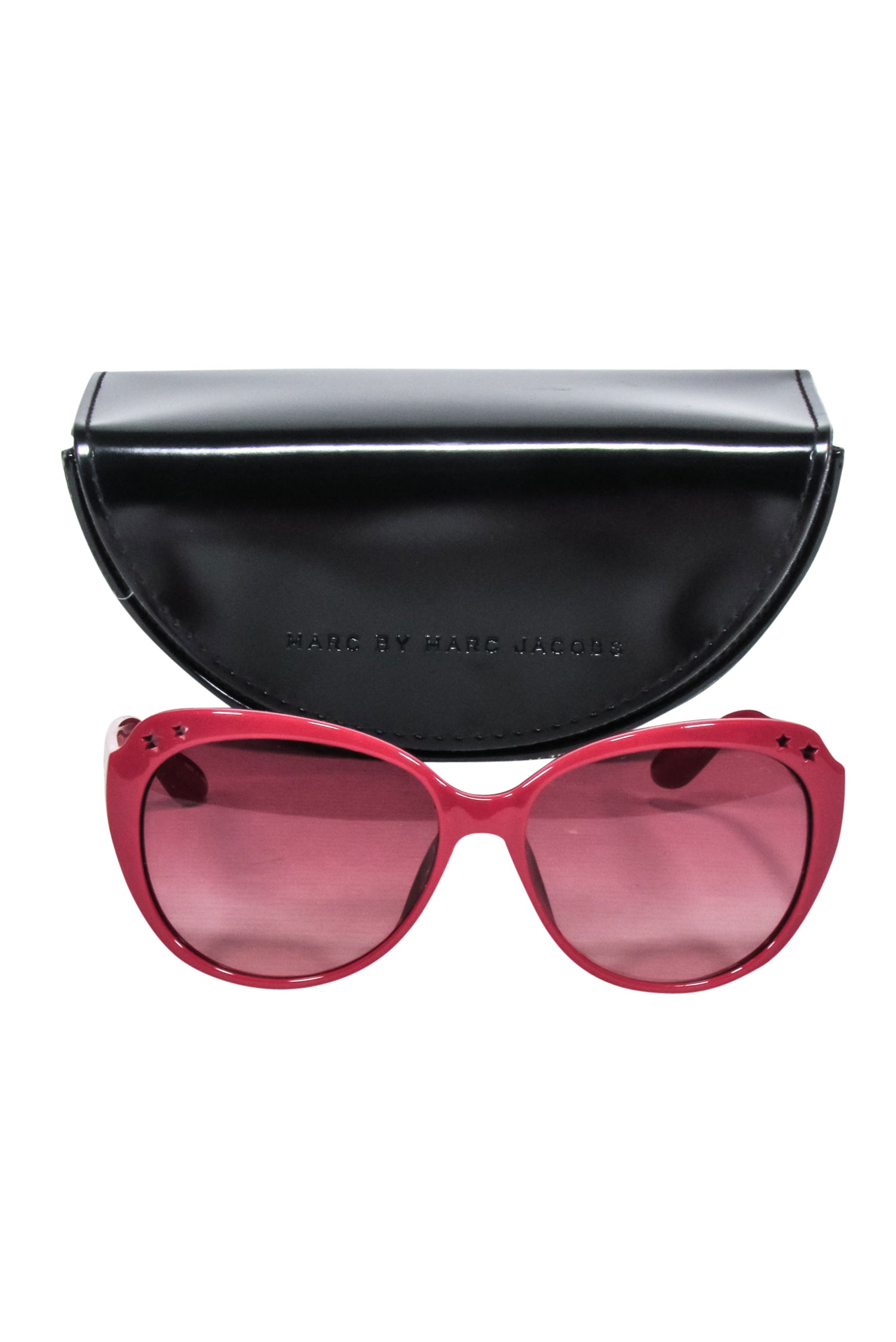 Marc by Marc Jacobs Dark Pink Star-Cutout Rounded Sunglasses - Channel Your Inner Barbie!