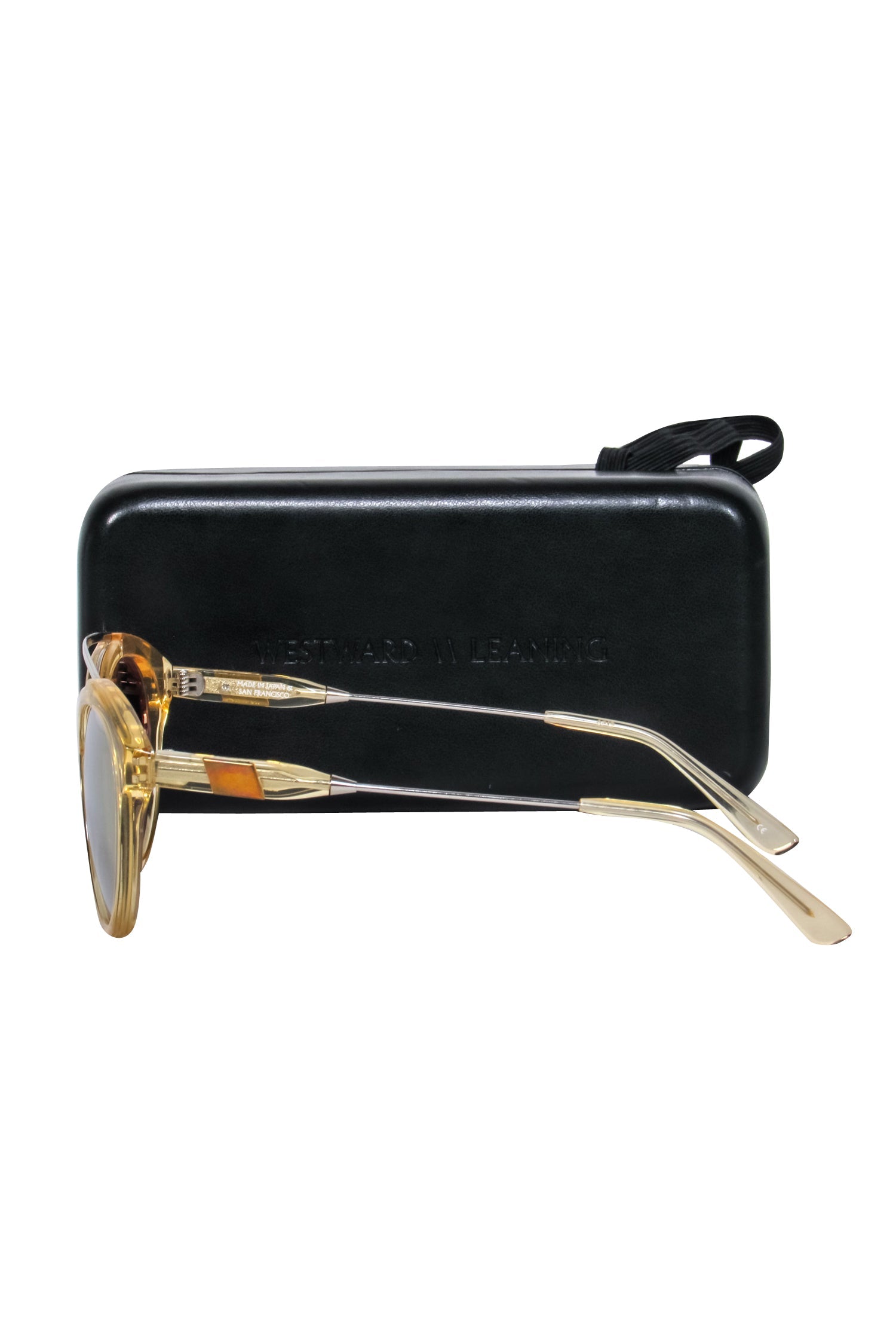 Westward Leaning Yellow Lens & Gold Frame Tropical Sunglasses