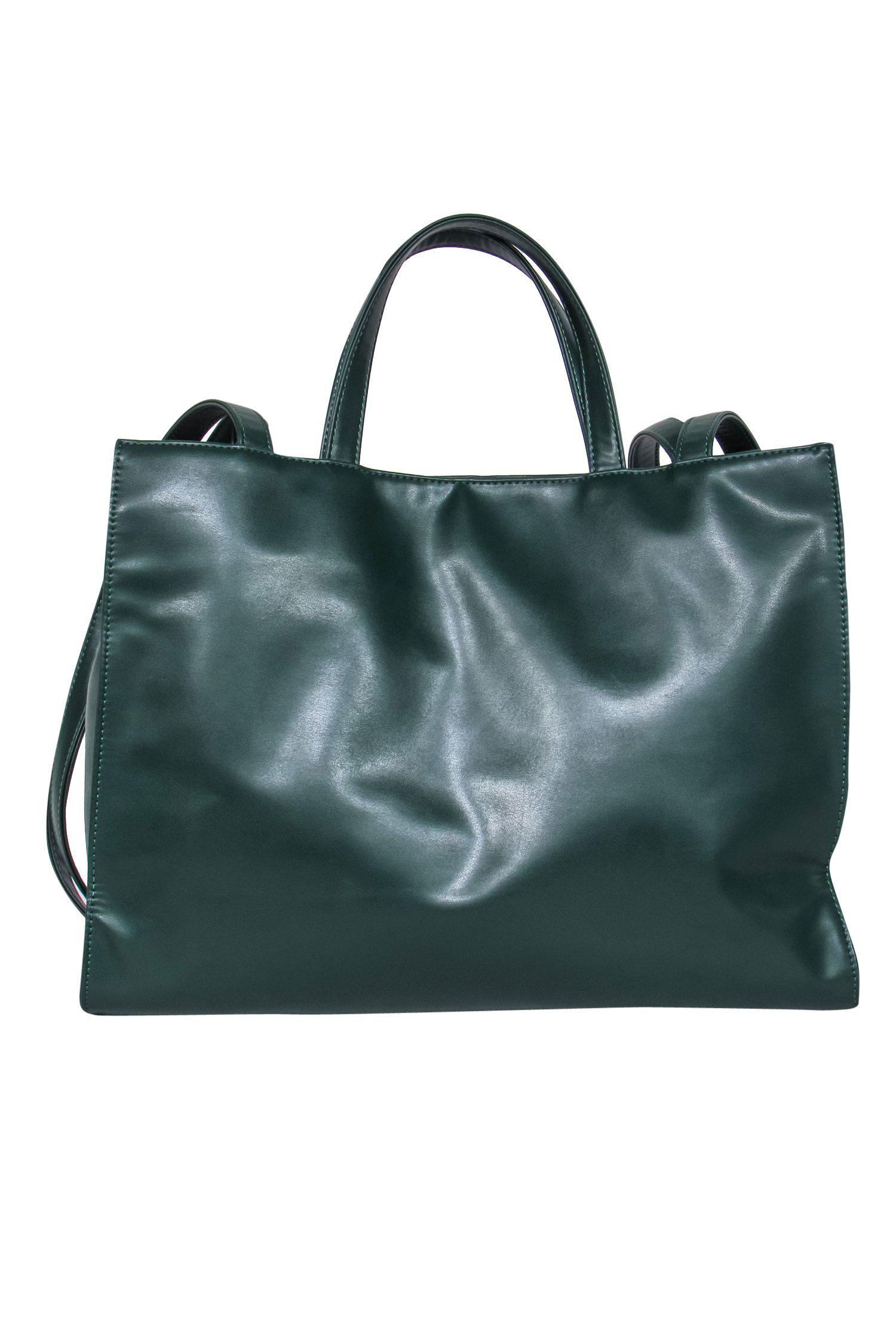 Telfar Emerald Green Medium Shopping Tote with Embossed Logo
