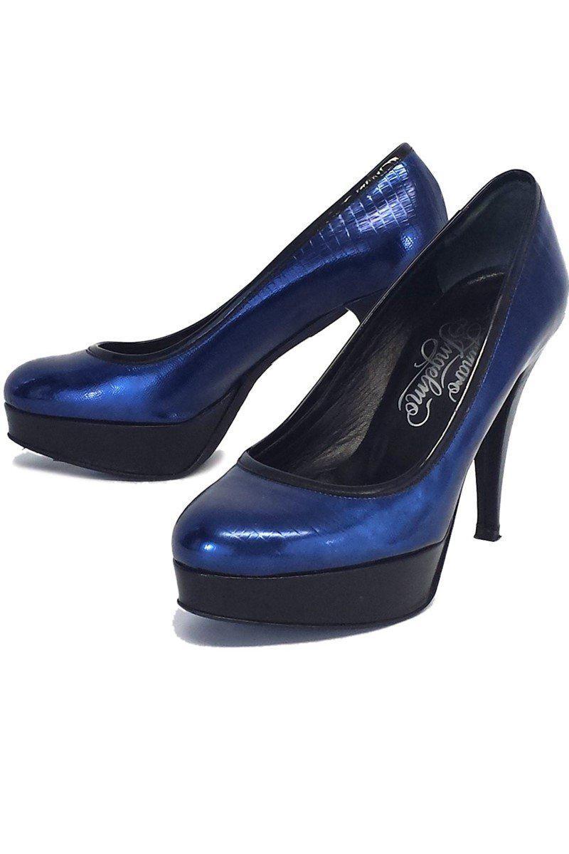 Alejandro Ingelmo's Stunning Midnight Blue Leather Platform Pumps - Size 6.5