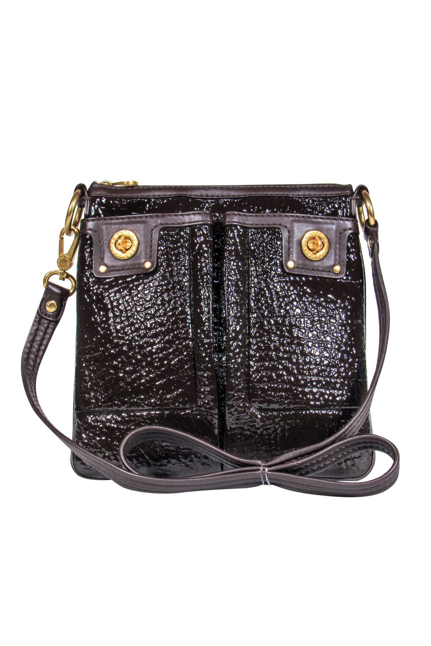 Marc by Marc Jacobs - Stunning Brown Patent Leather Reptile Embossed Crossbody