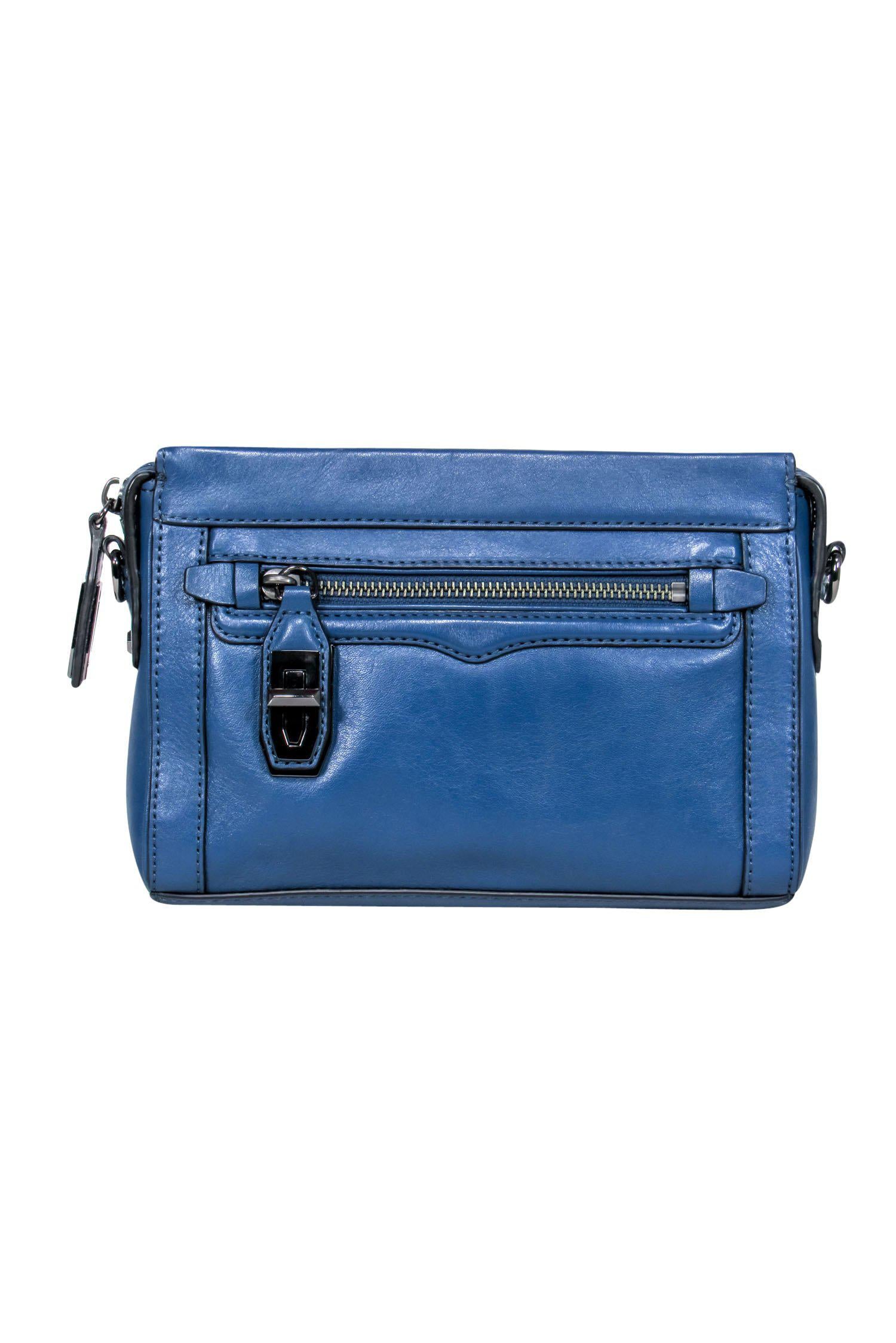 Rebecca Minkoff's Dusty Blue Leather Chain Strap Crossbody - A Fashion Essential