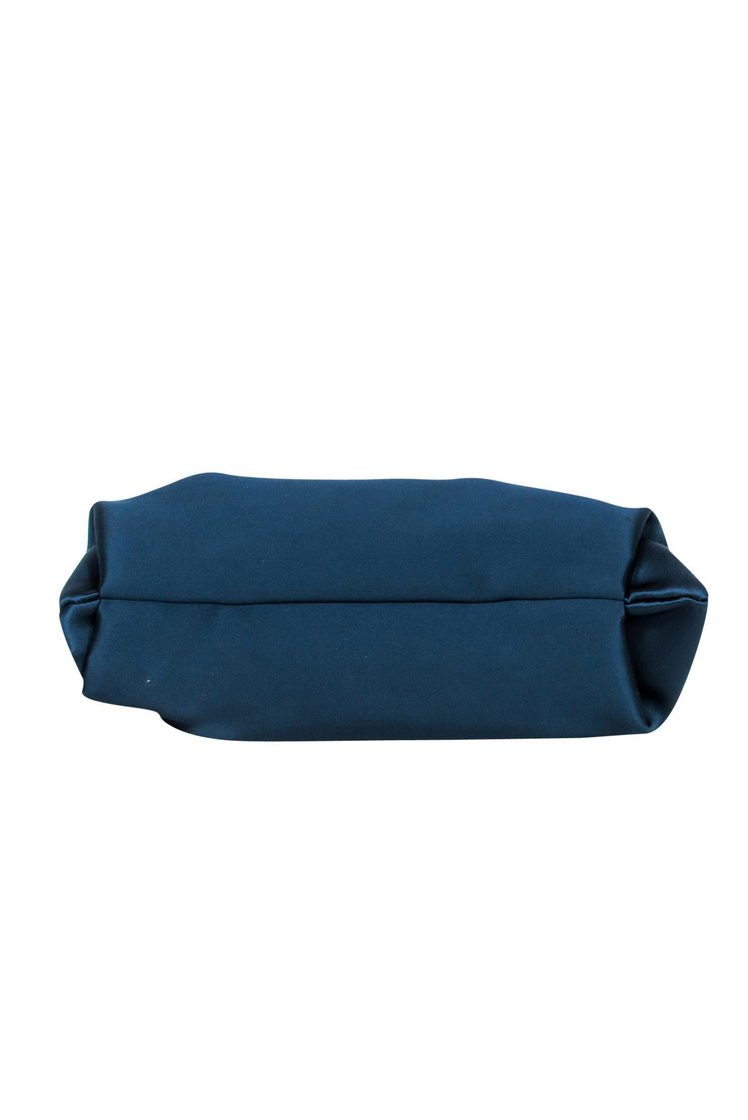 Lafayette 148 - Stunning Dark Teal Ruffle Satin Clutch
